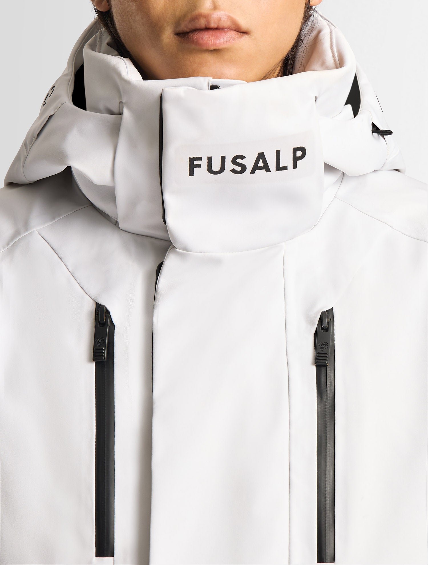 Veste de ski john col capuche coupe regular FUSALP Blanc