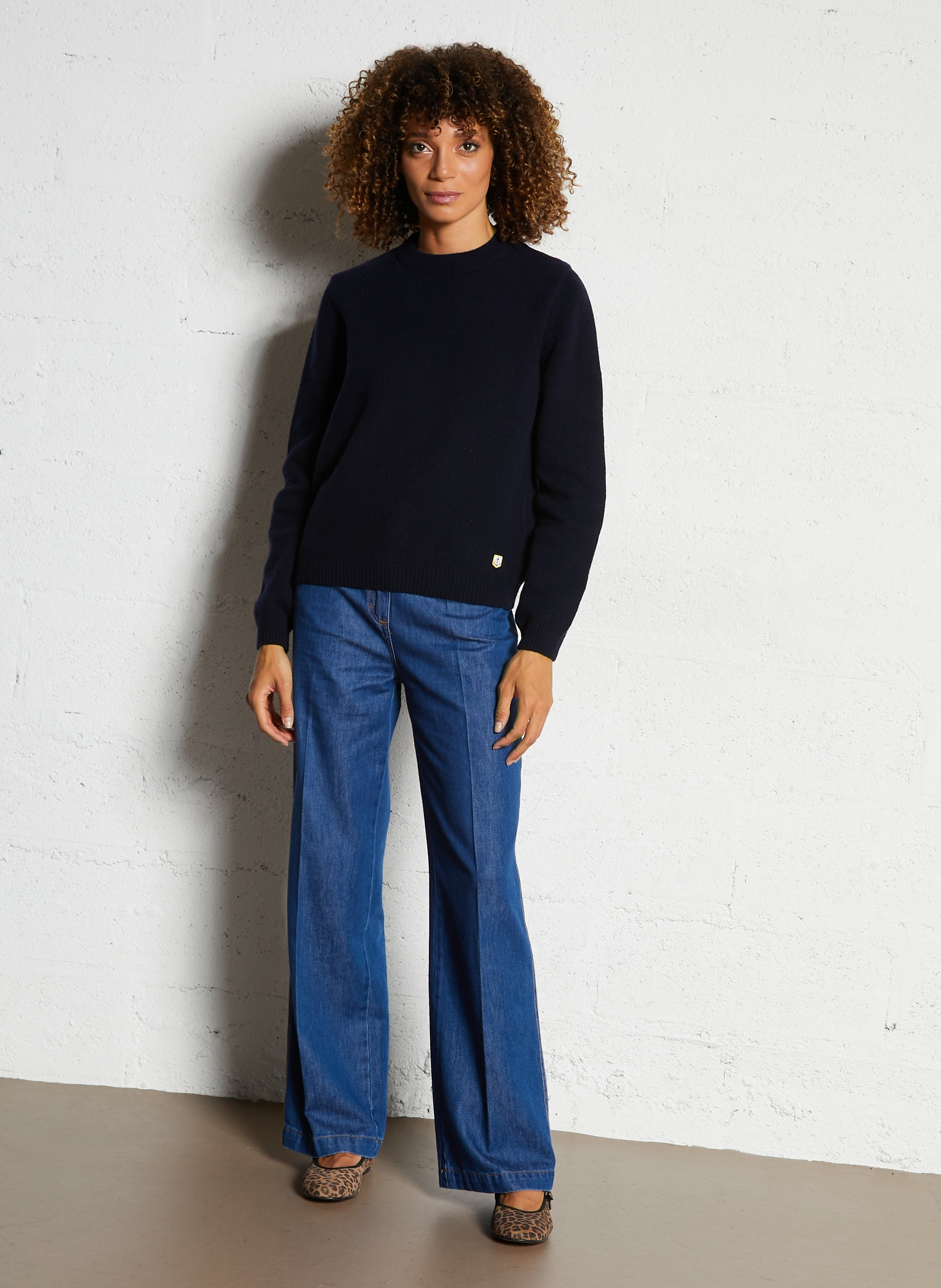 Pull droite col rond en laine mélangée heritage ARMOR-LUX Bleu