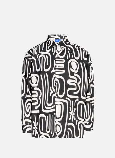 Oversized cotton shirt with patterns HELAS CAPS Oversized cotton shirt with patterns HELAS CAPS