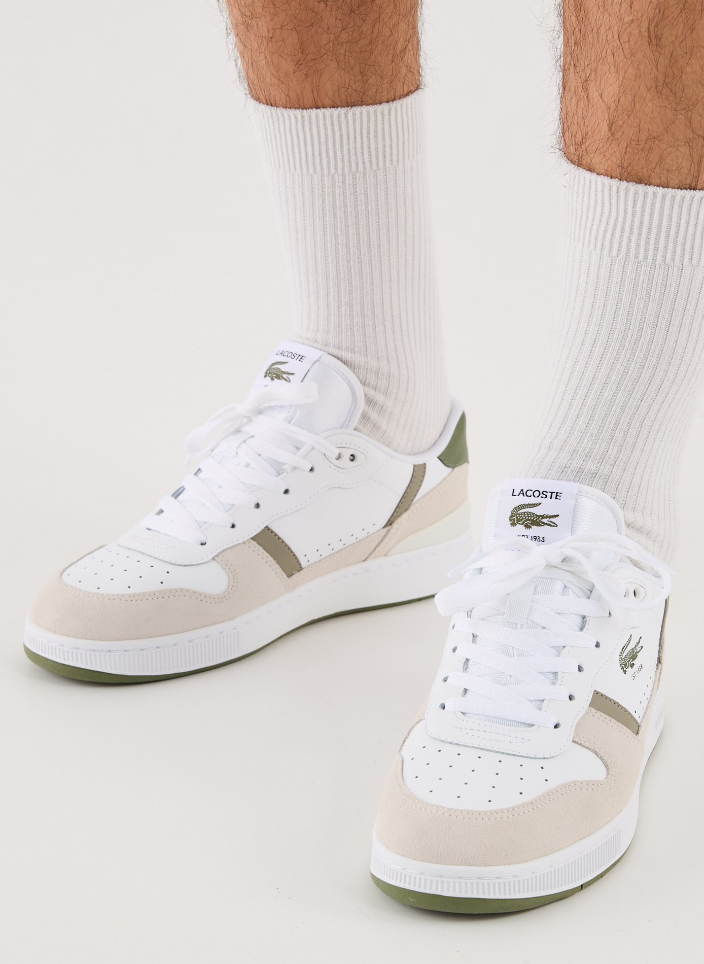 T-clip leather sneakers LACOSTE White
