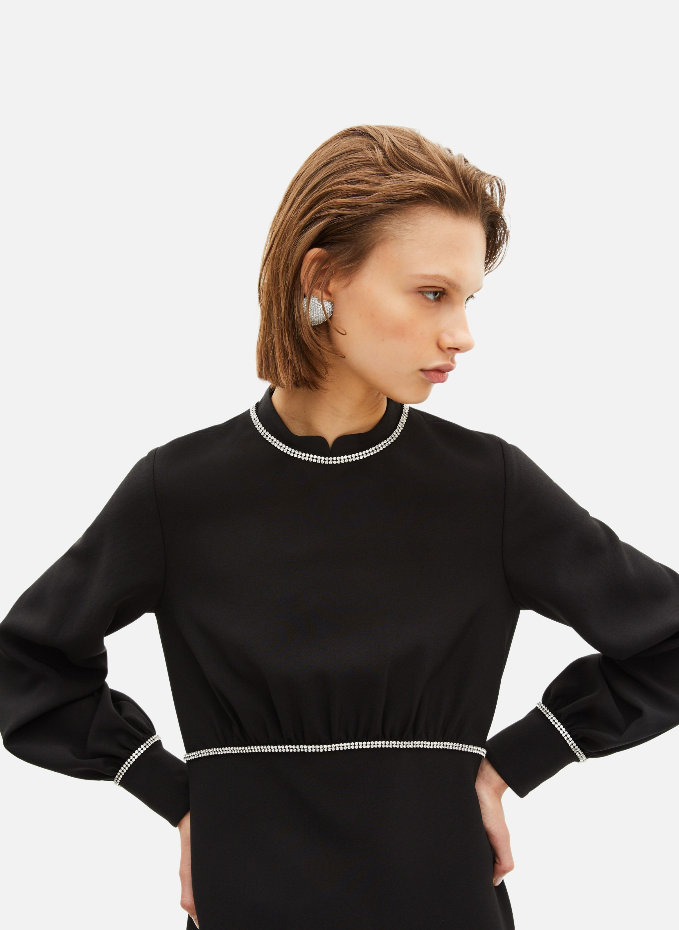 Robe courte avec détails de strass THE KOOPLES Noir