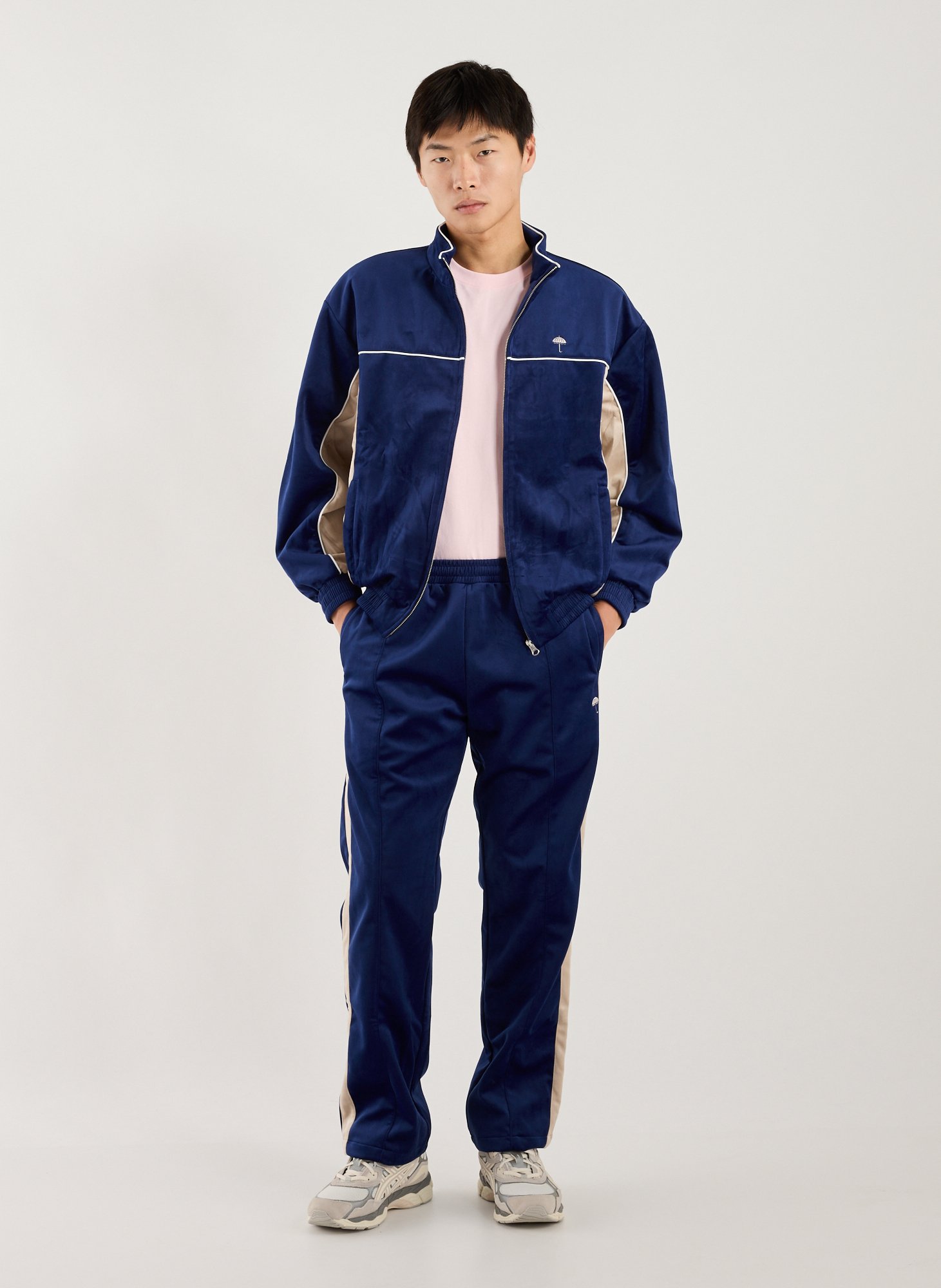 Velvet high-neck jacket HELAS CAPS Blue