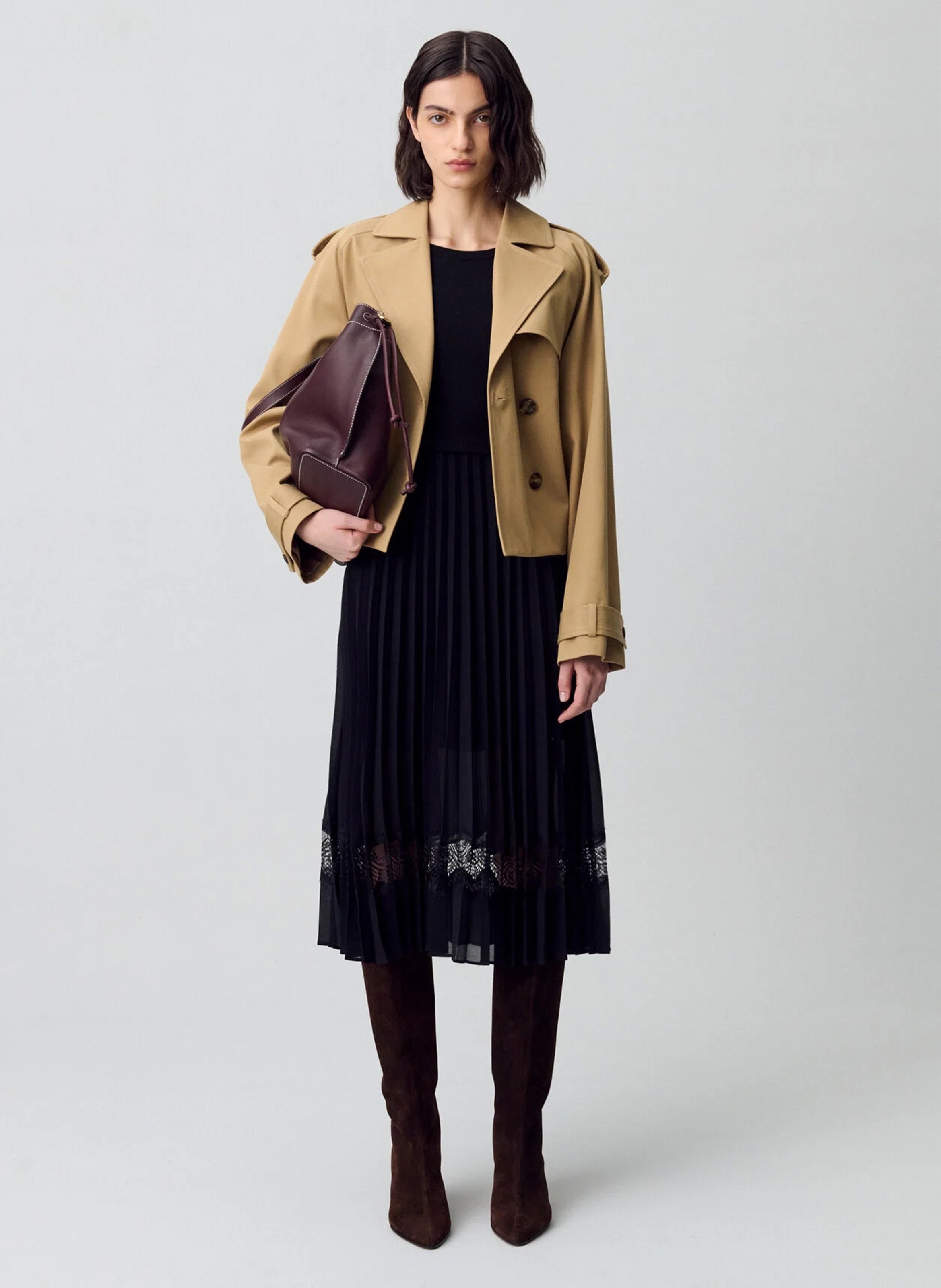 Robe midi bi-matière CLAUDIE PIERLOT Noir