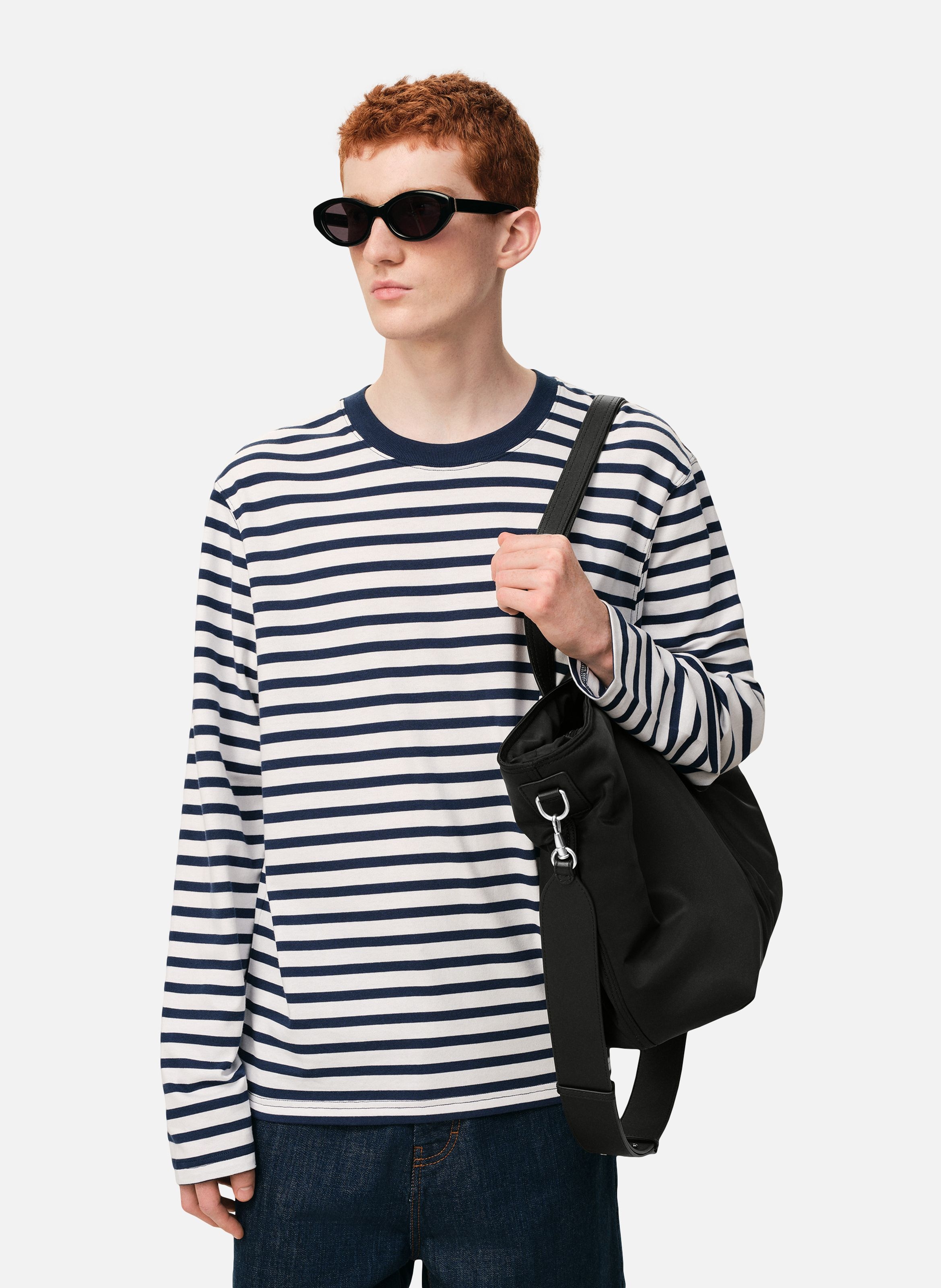 Petit sac cabas marcel unisexe en nylon AMI PARIS Noir