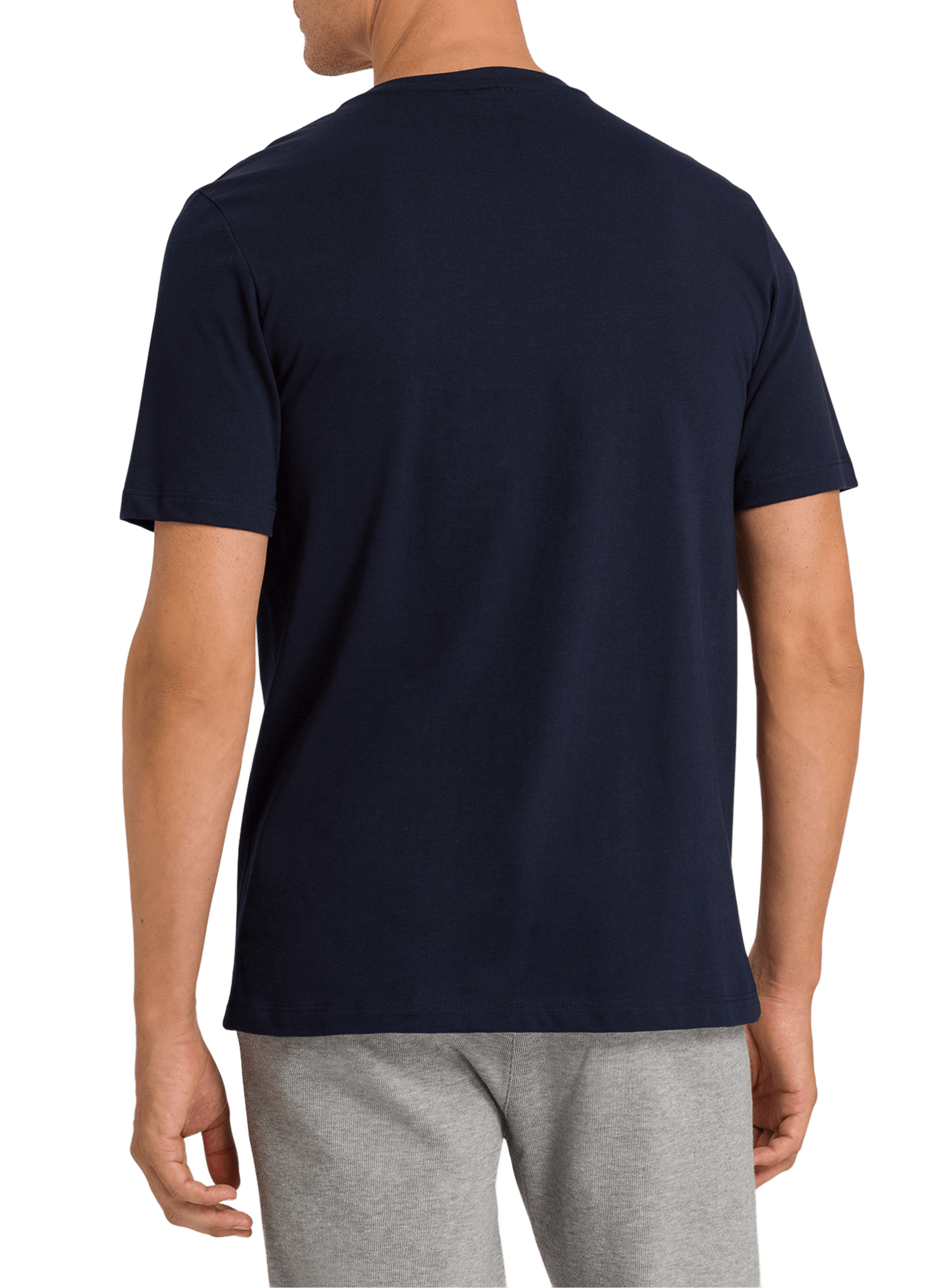 Cotton round-neck T-shirt HANRO Blue