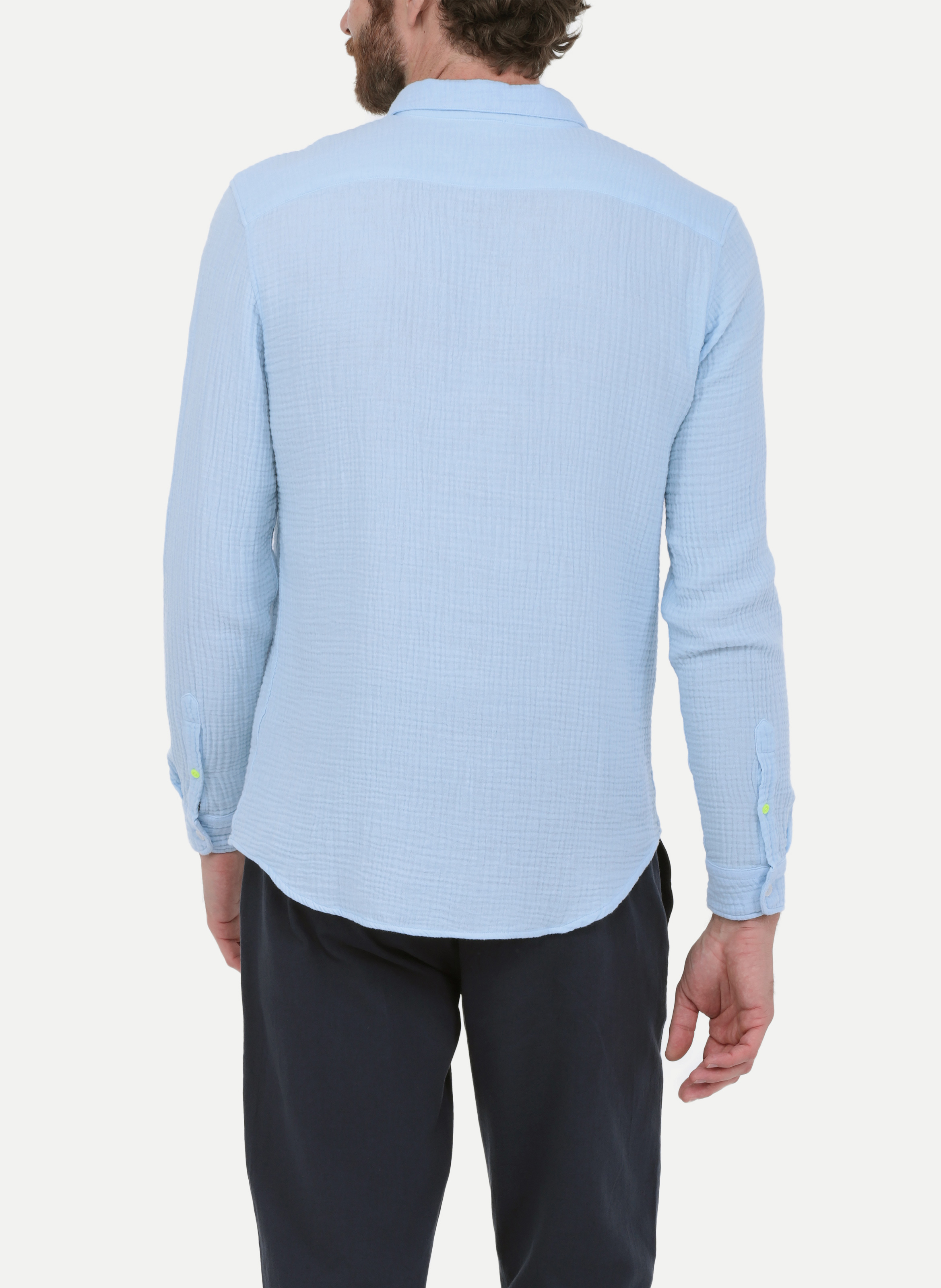 Chemise bleu ciel en gaze de coton GILI'S Bleu