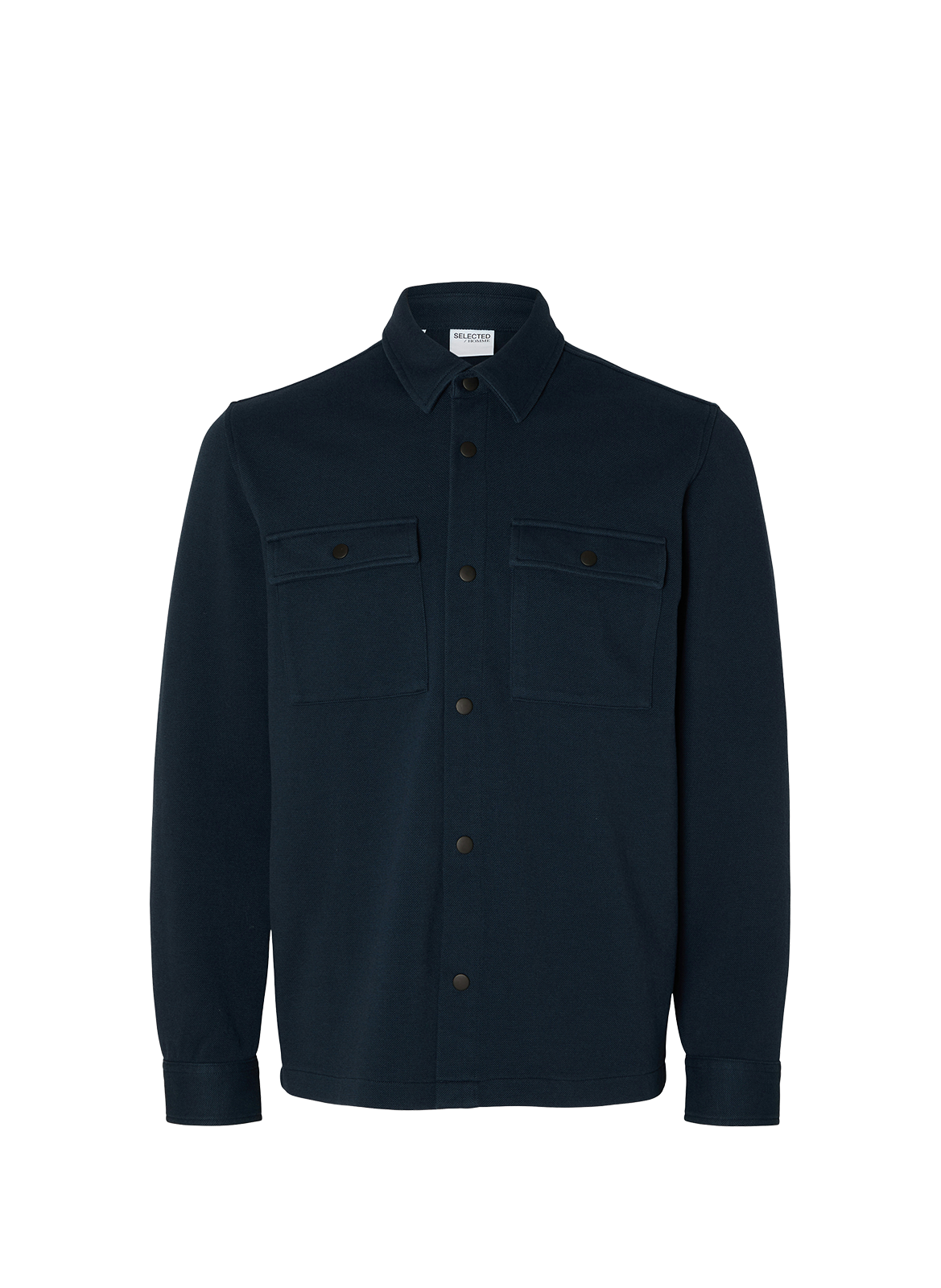 Cotton blend overshirt SELECTED Blue