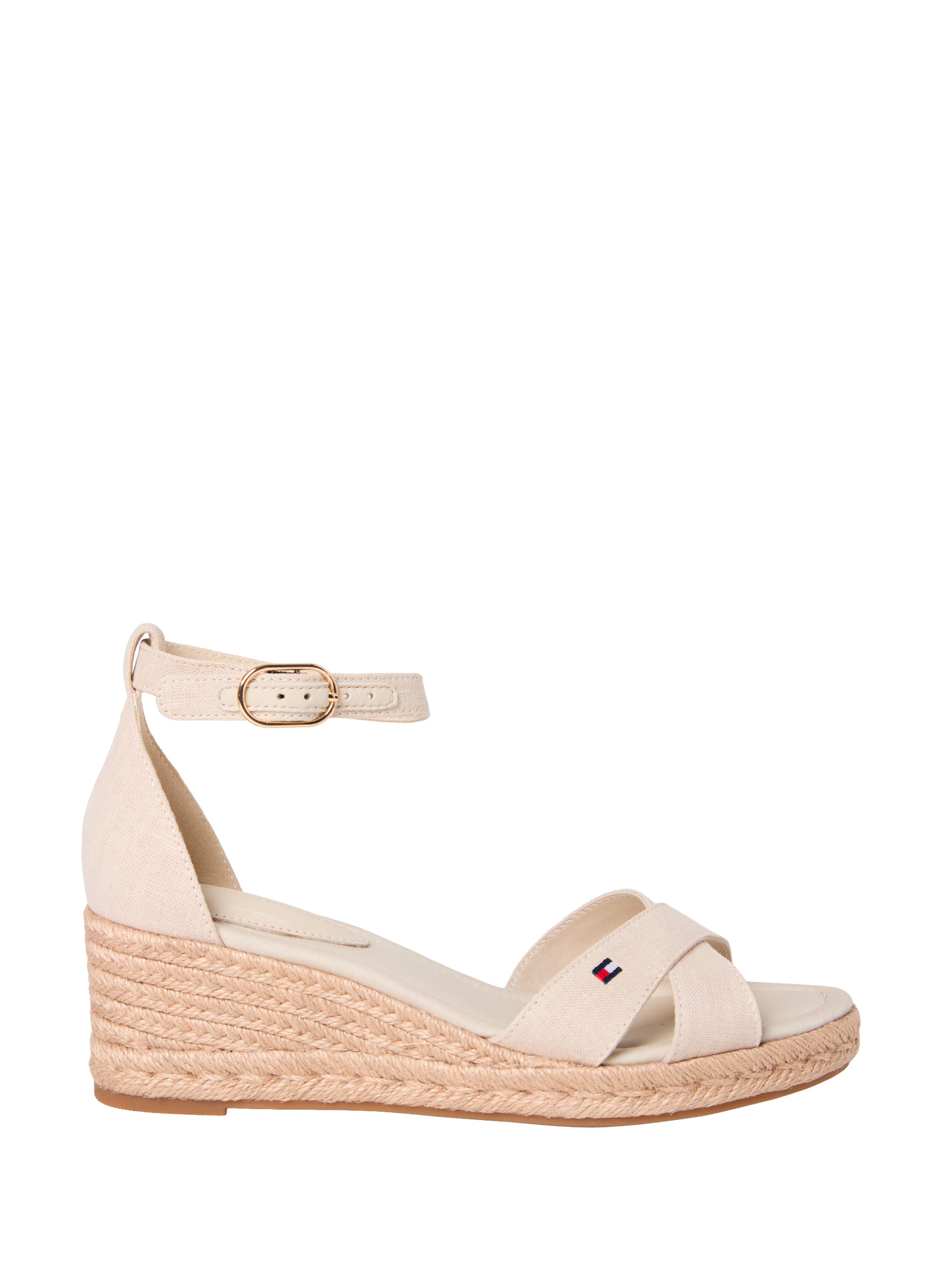 Espadrilles compensées en toile TOMMY HILFIGER Beige