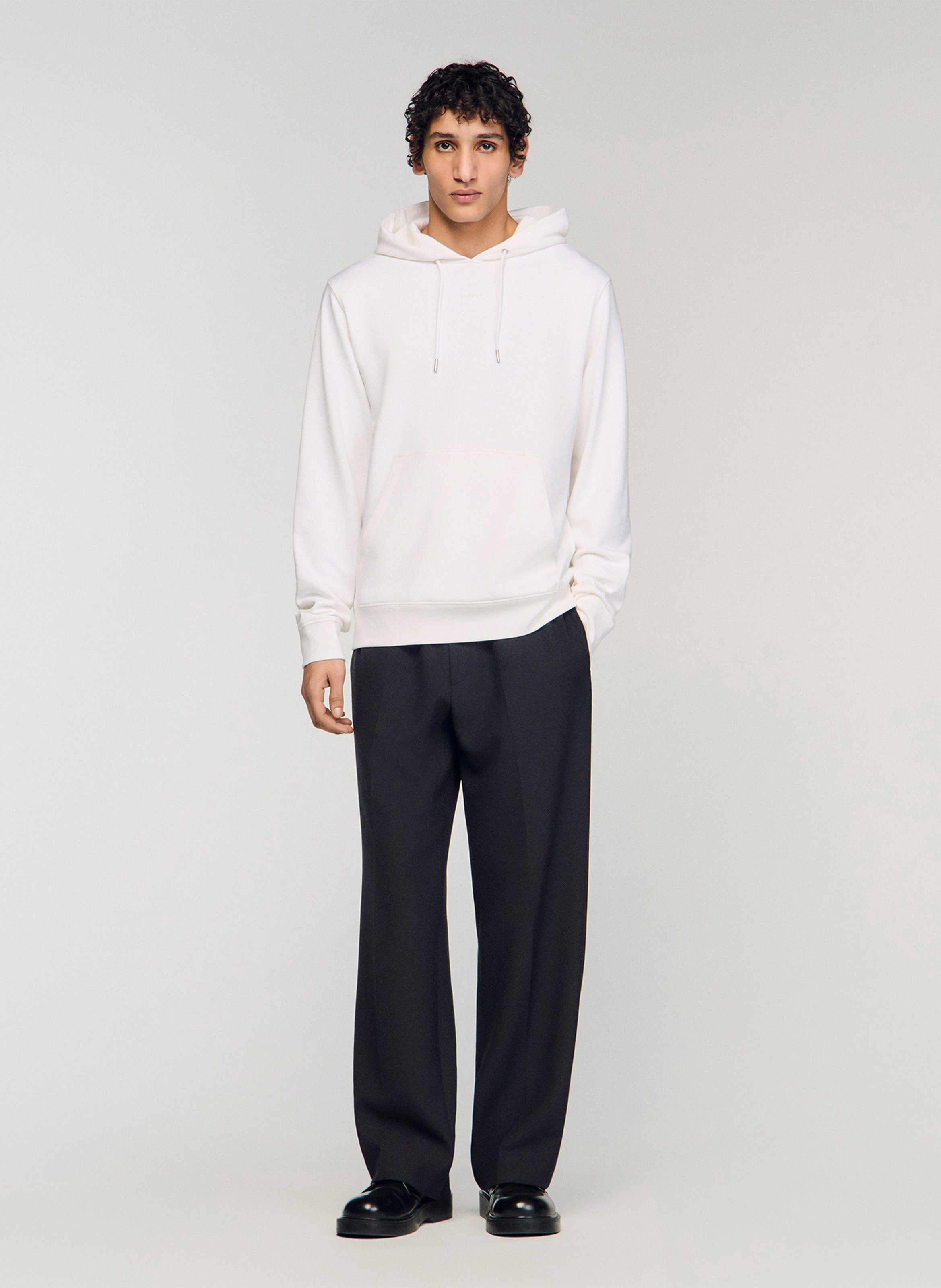 Sweat droit en coton SANDRO Blanc