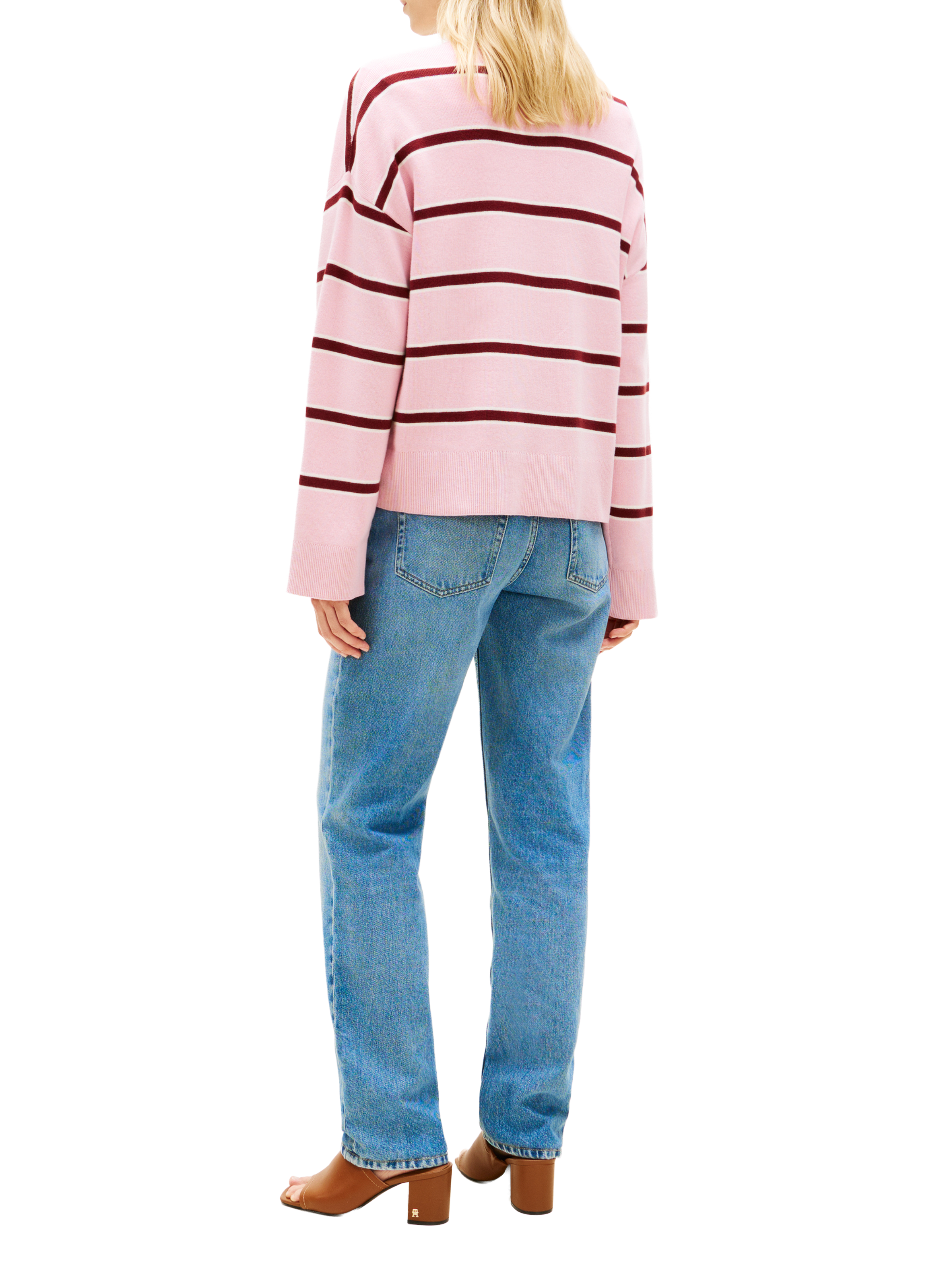 Pull logo à rayures en coton TOMMY HILFIGER Multicolore