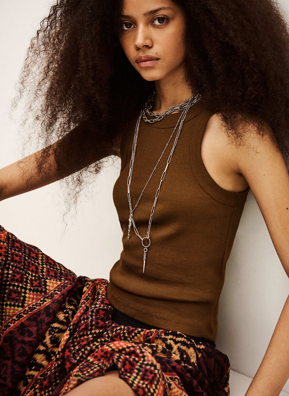 Débardeur en coton col rond cynda BA&SH Marron