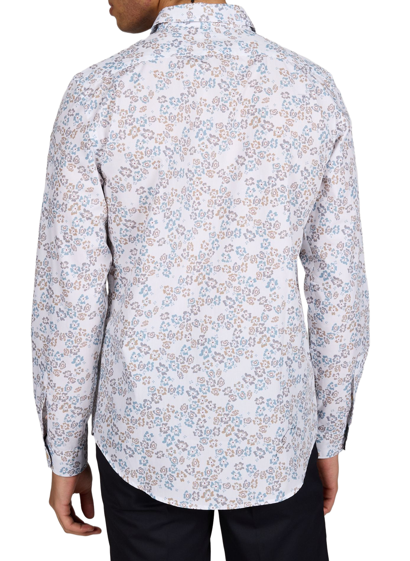 Tailored-fit shirt with classic collar and floral print in cotton PAUL SMITH White