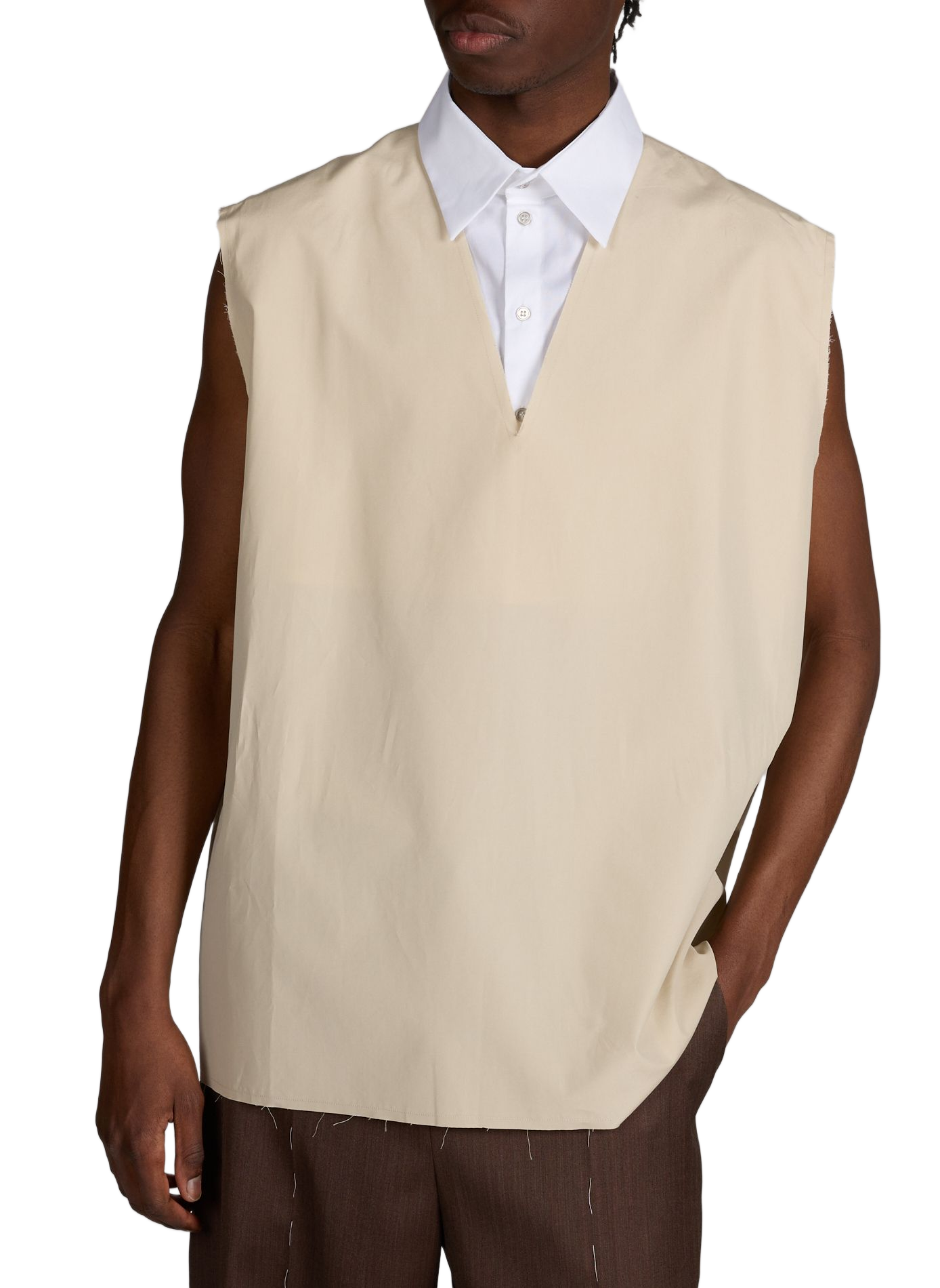 Cotton polo neck sweater SONIA CARRASCO Beige