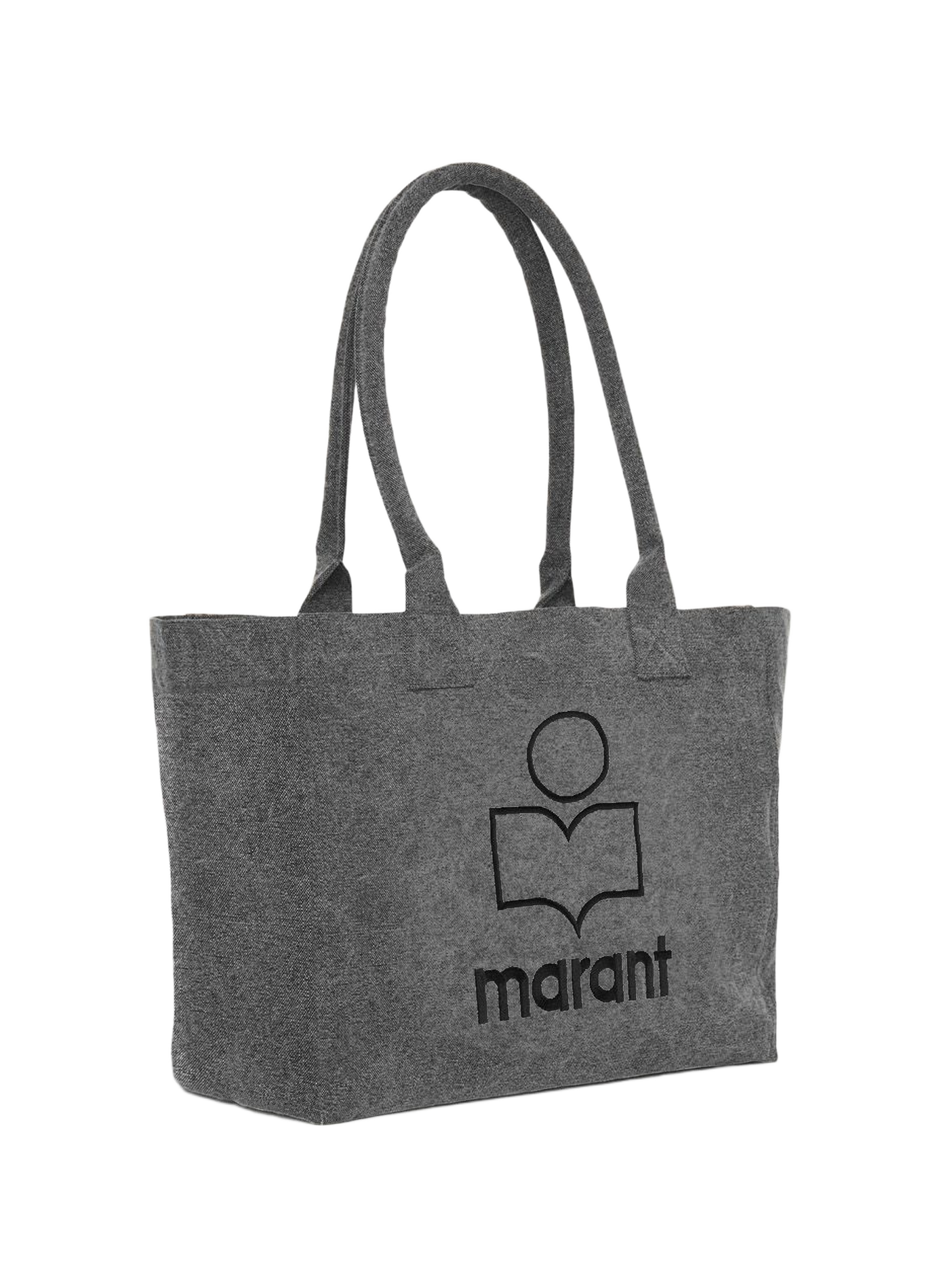 Yenky Zipped logo washed cotton tote bag ISABEL MARANT Black