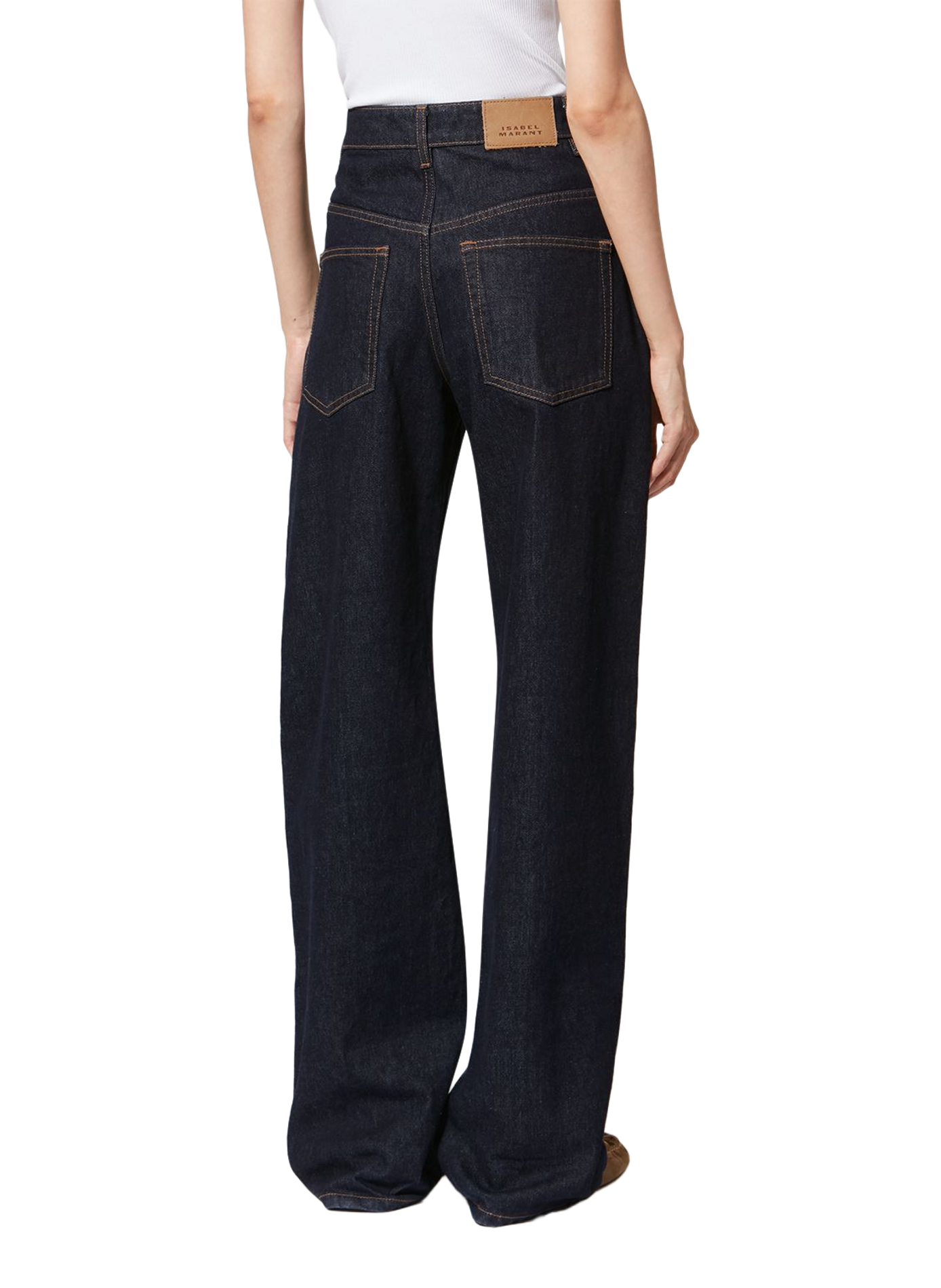 Straight Leg Drolane Jeans in Cotton Denim Blue