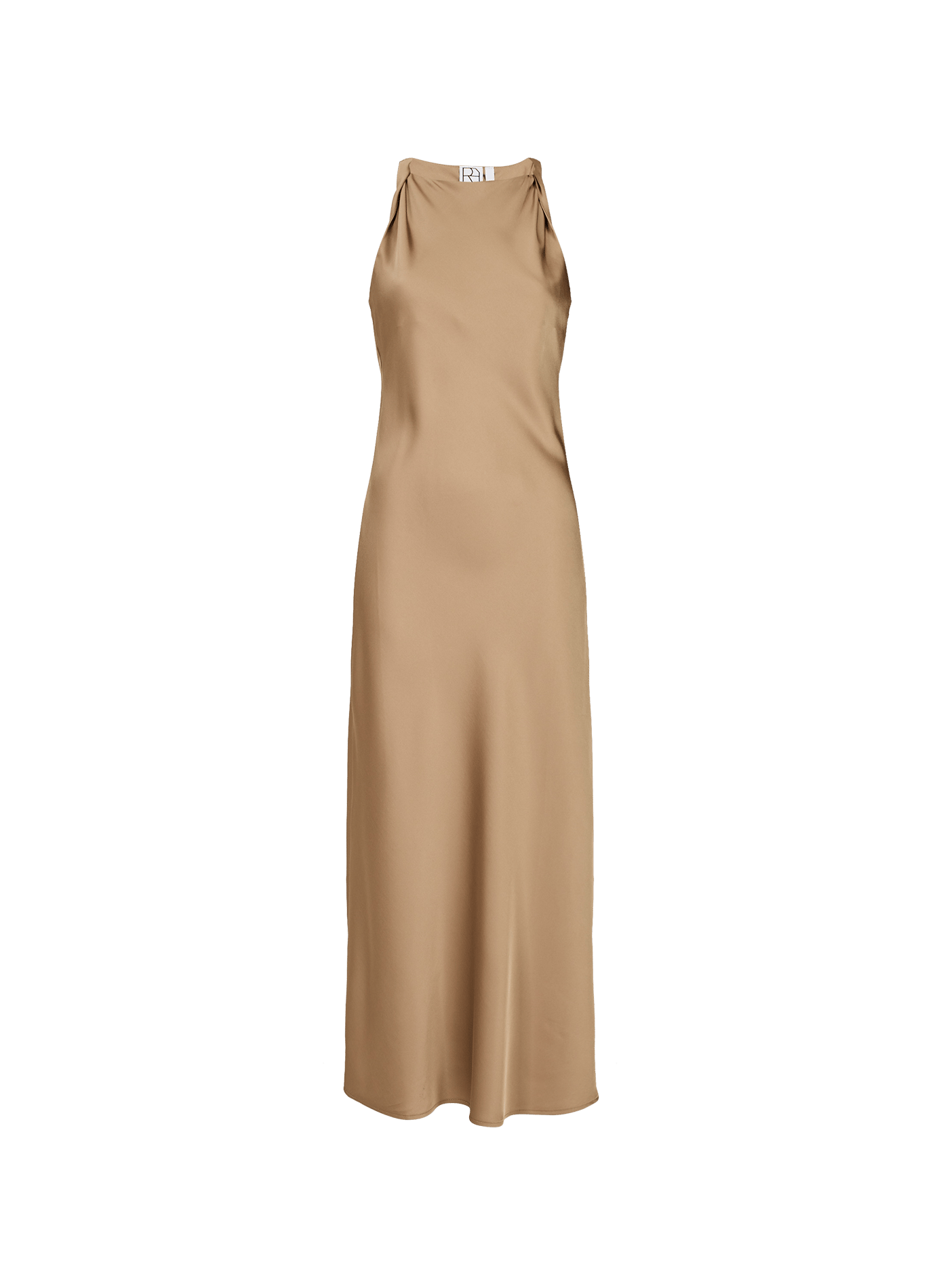 Sleeveless satin dress ROUGE EDIT Brown