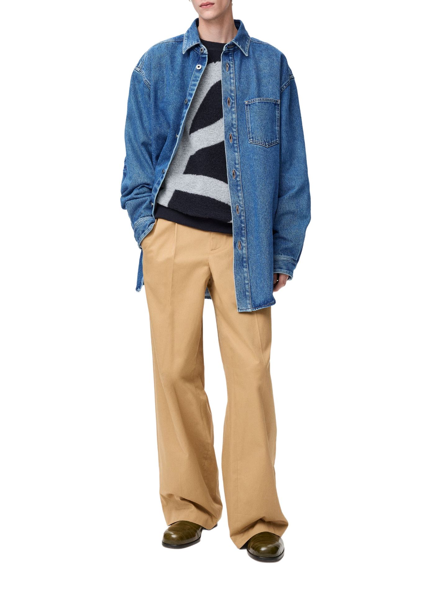 Surchemise Anagram en denim de coton LOEWE Bleu