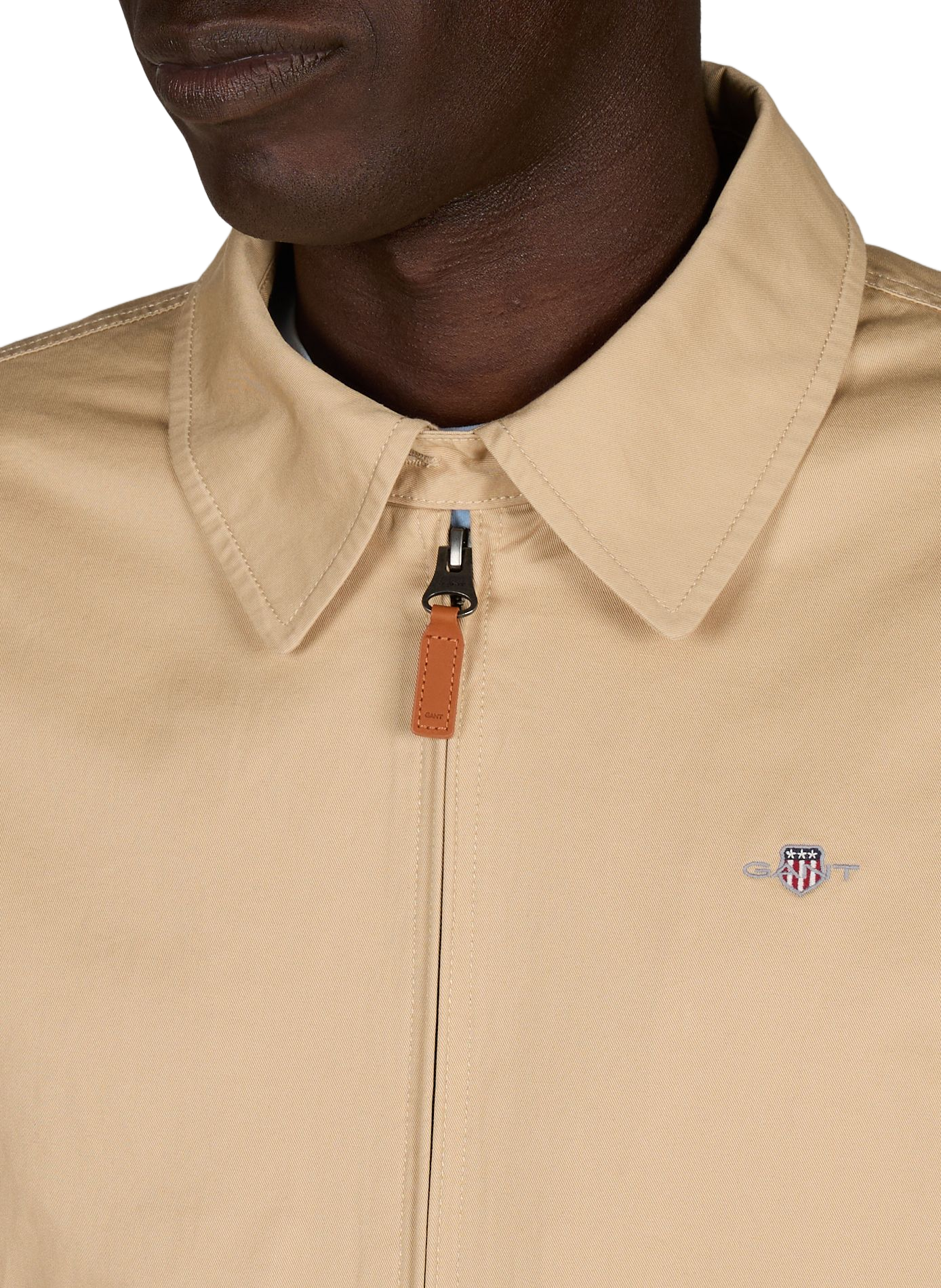 Logo cotton jacket GANT Beige