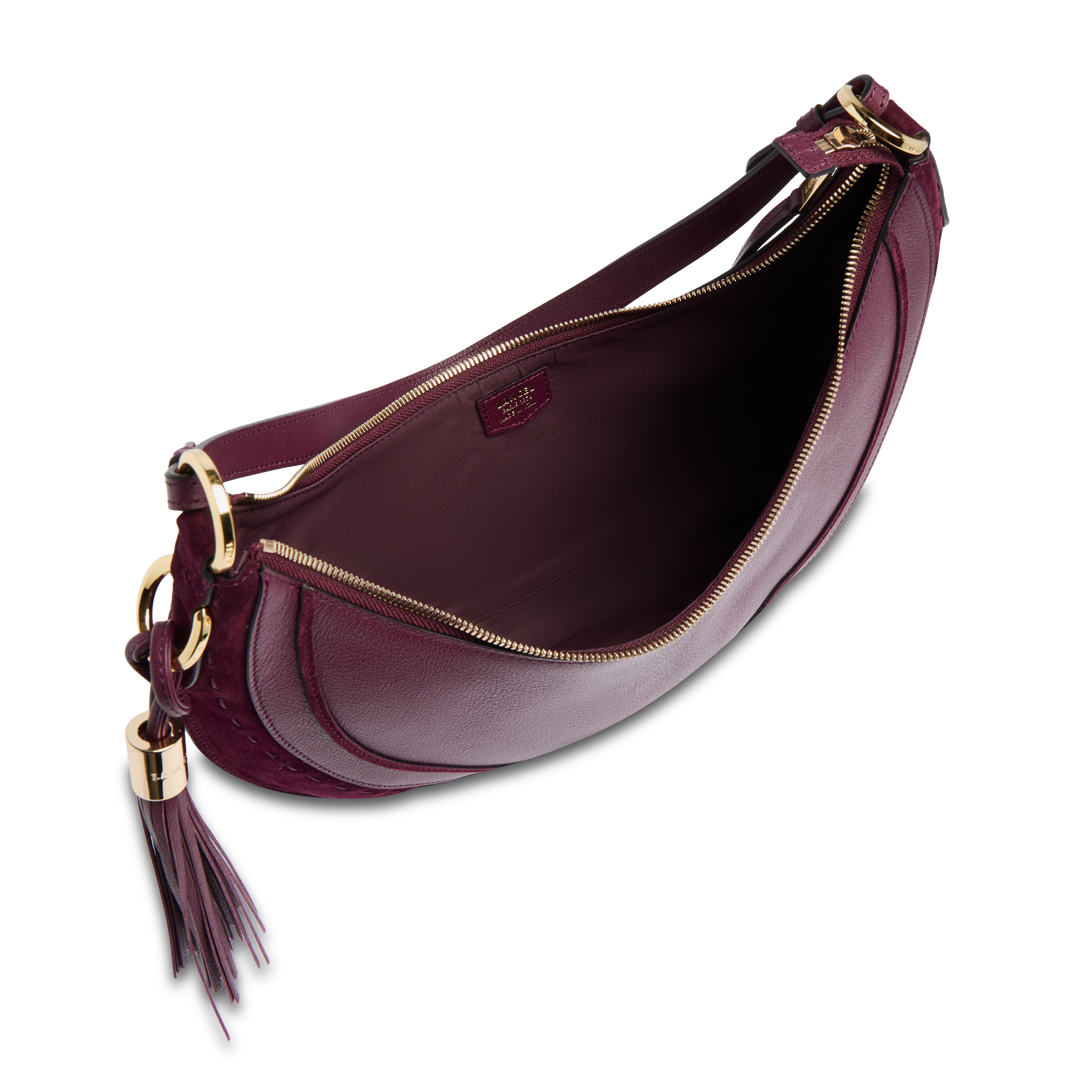 Sac hobo hoboheme de lancel en animation suede : cuirs de vachette suede & graine LANCEL Violet
