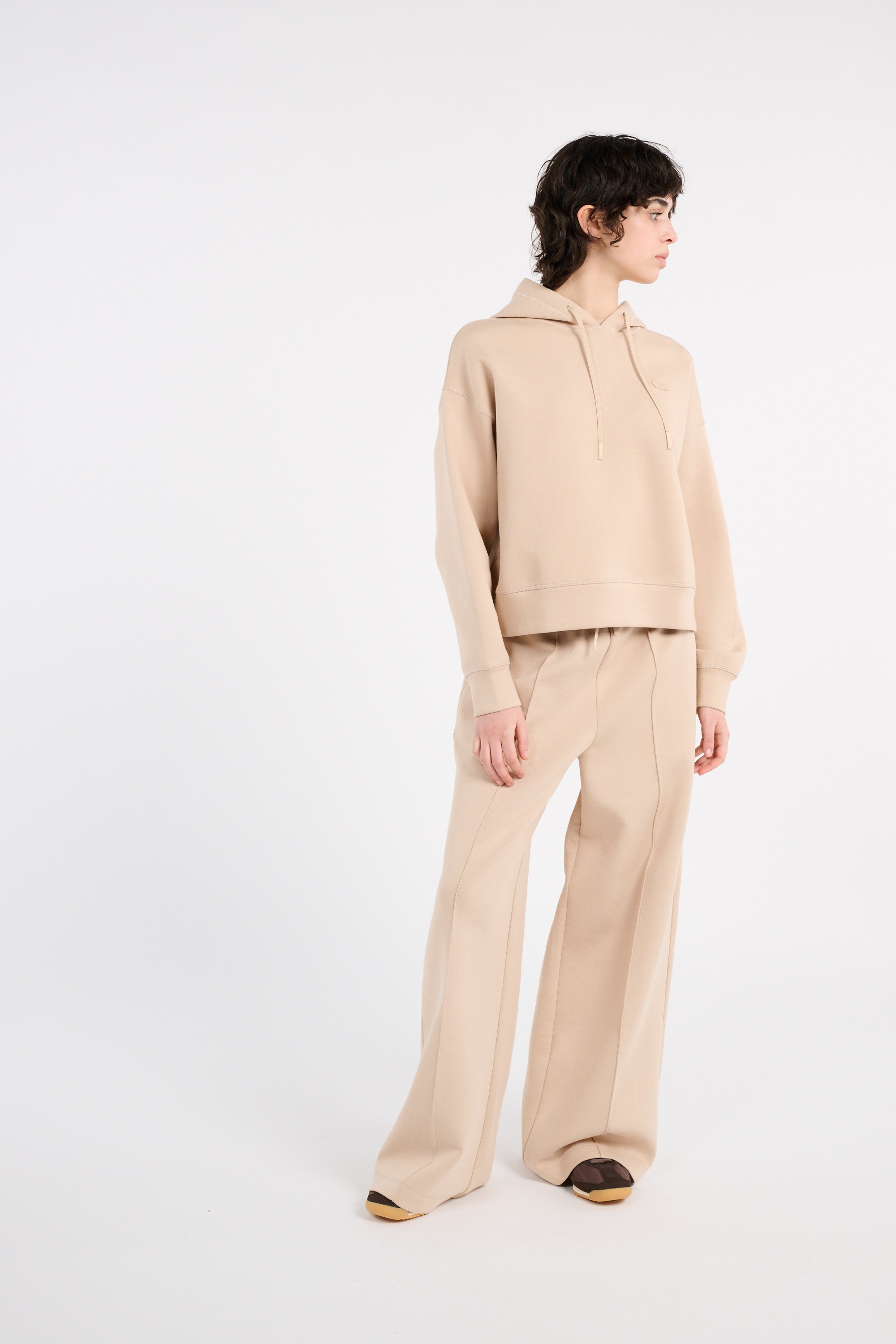 Hoodie sweatshirt LACOSTE Beige