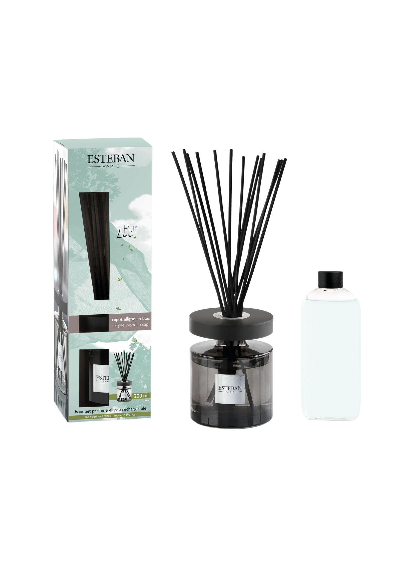 Geurende navulling Ellipse herbruikbaar Puur Linnen 200 ml ESTEBAN Blauw