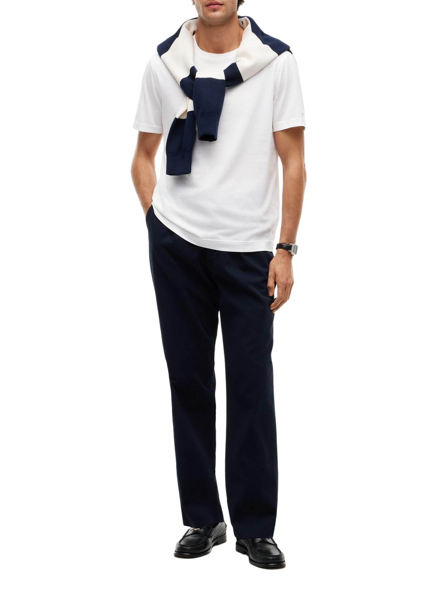 Plain round neck cotton T-shirt TOMMY HILFIGER White