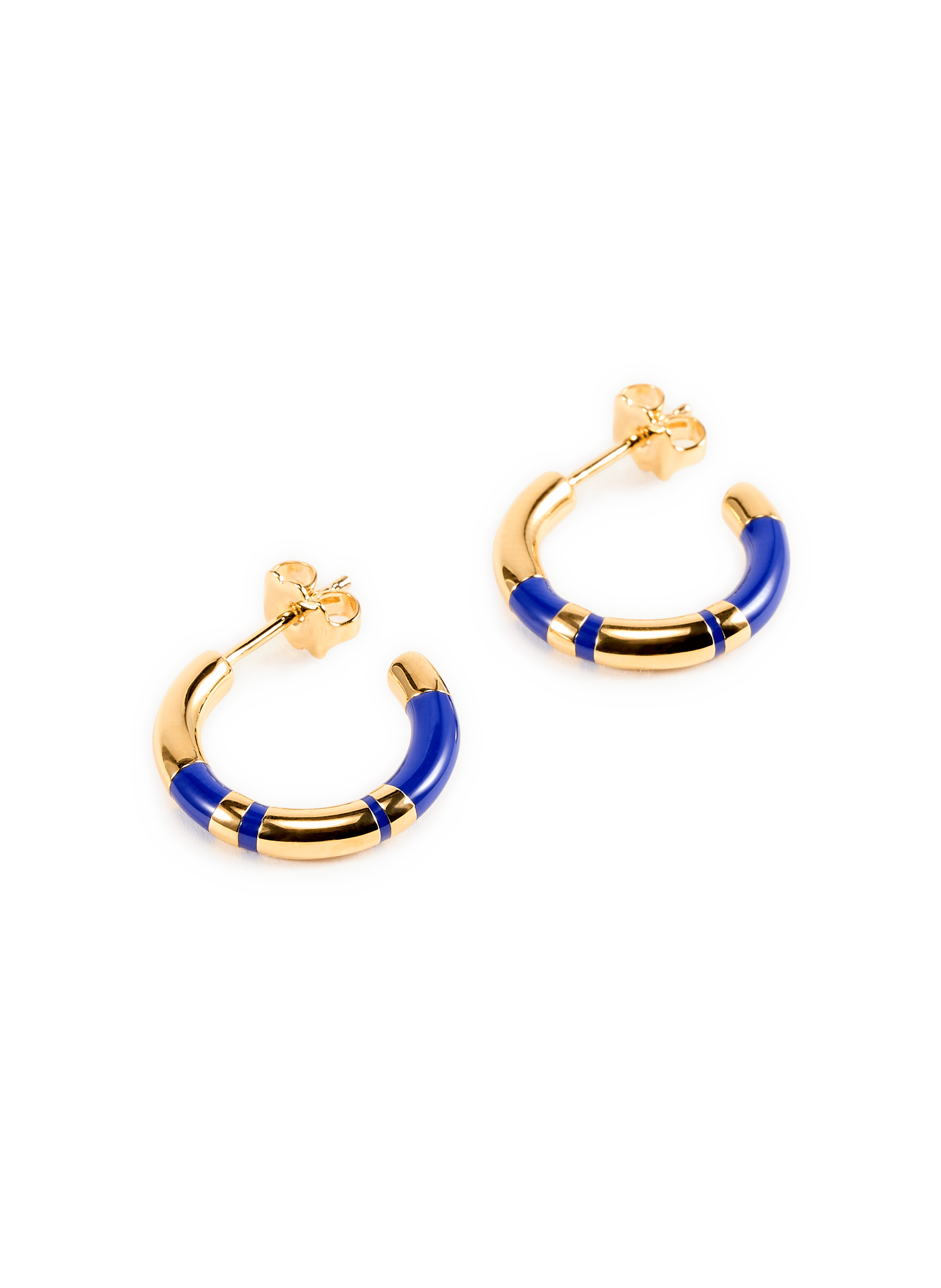 Mini créoles Positano à rayures AURELIE BIDERMANN Bleu