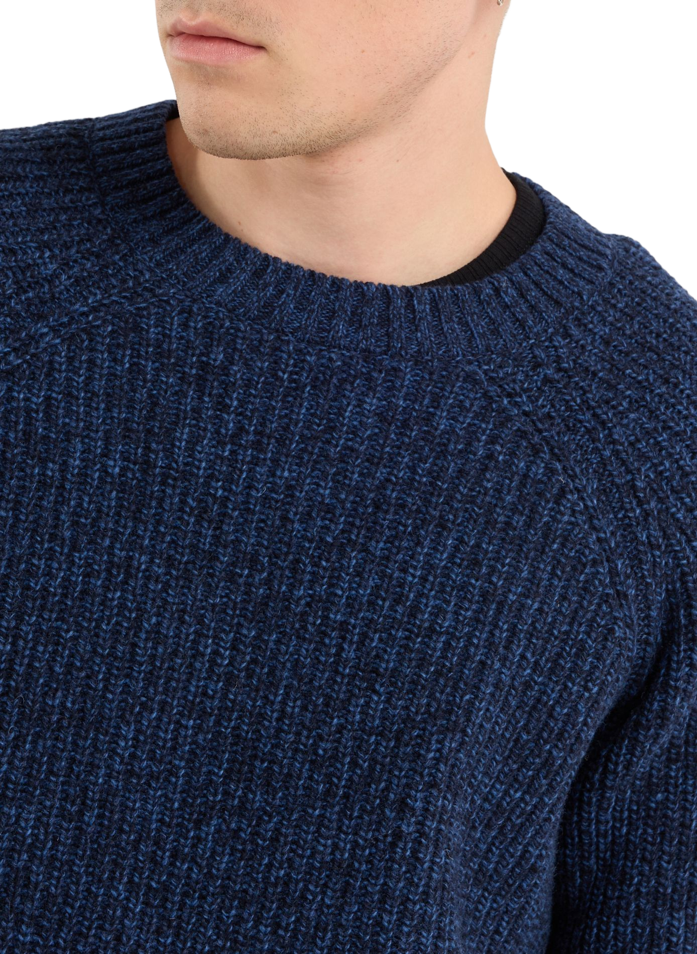 Pull Garsen col rond en laine mélangée SAISON 1865 Bleu