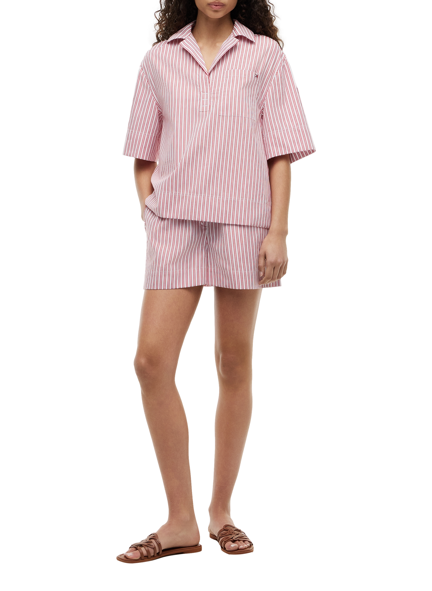 V-neck striped cotton shirt TOMMY HILFIGER Multicolour