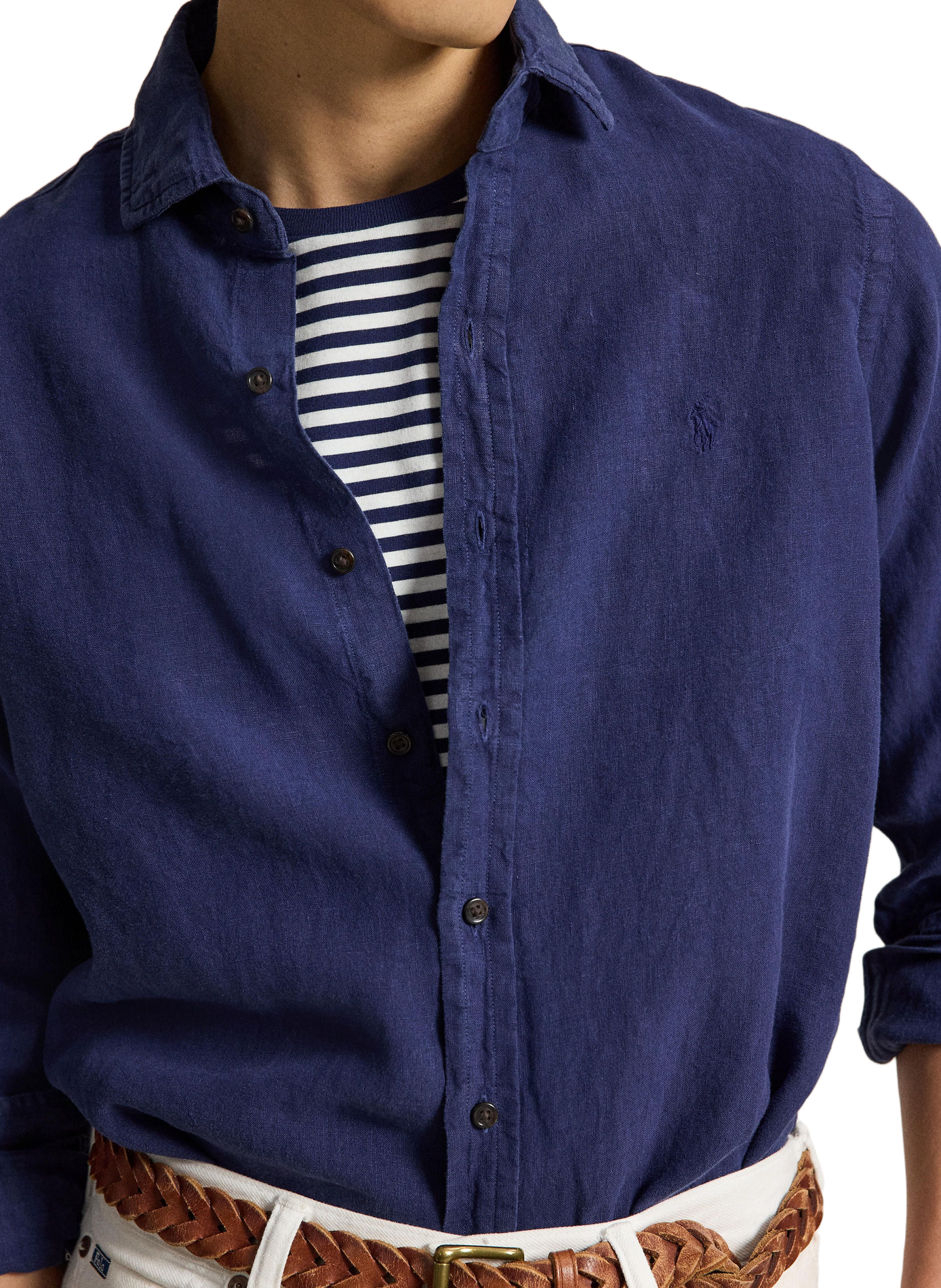 Straight linen shirt POLO RALPH LAUREN Blue