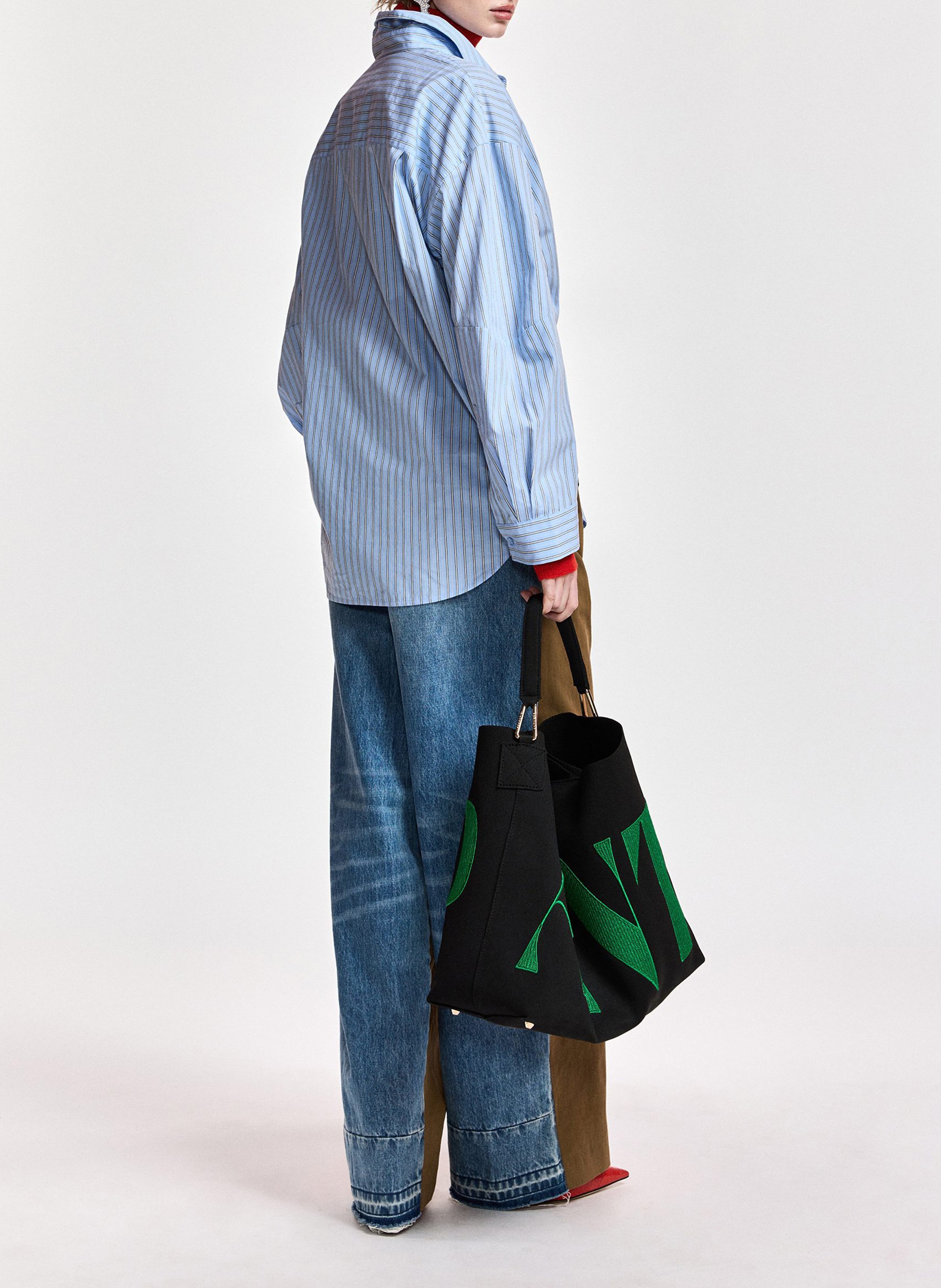 Chemise oversize rayée en coton bio kreative ESSENTIEL ANTWERP Bleu