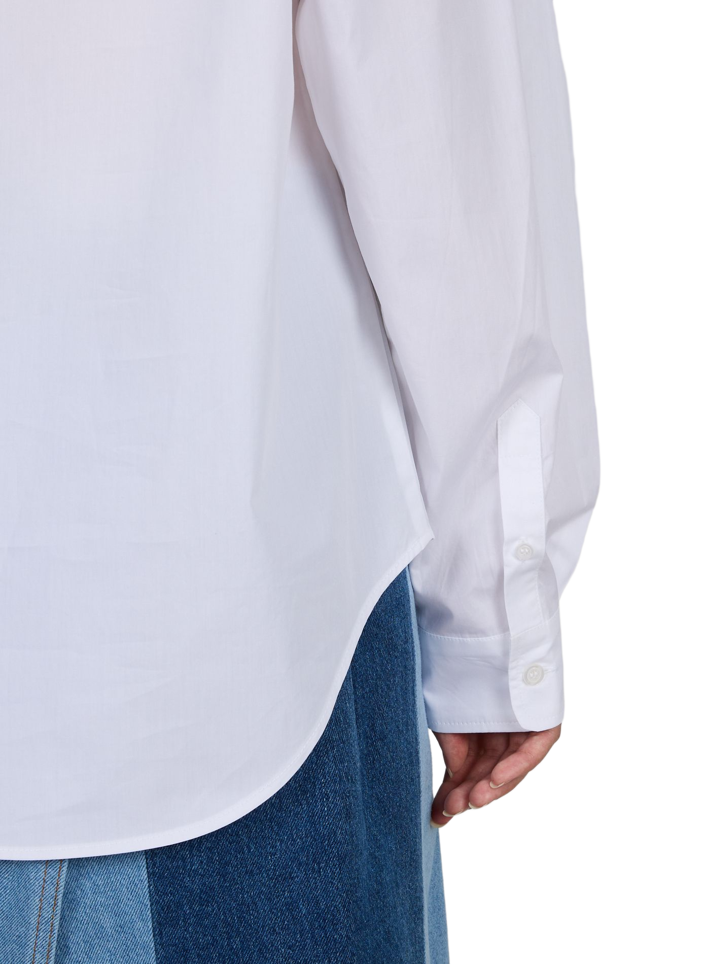 Asymmetrische Baumwoll-Bluse mit Herzprint COPERNI Weiss