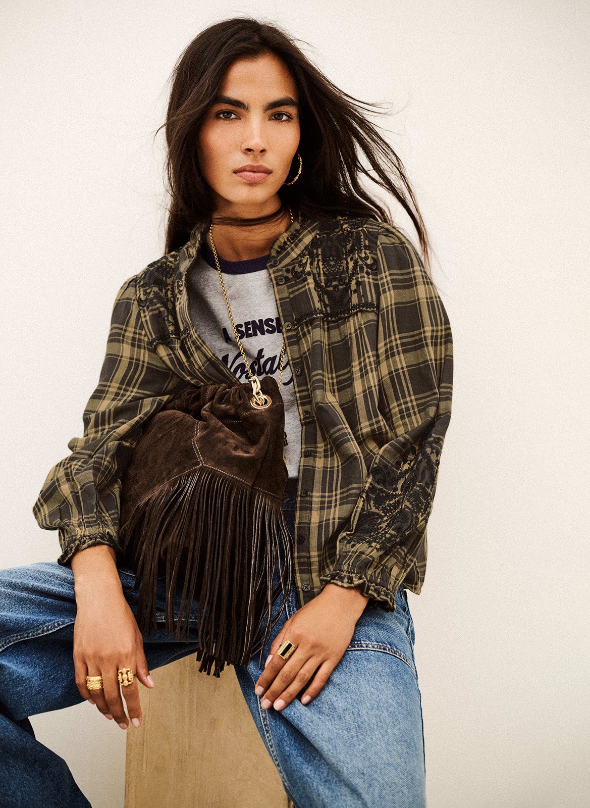 Chemise oversize en coton kaela BA&SH Kaki