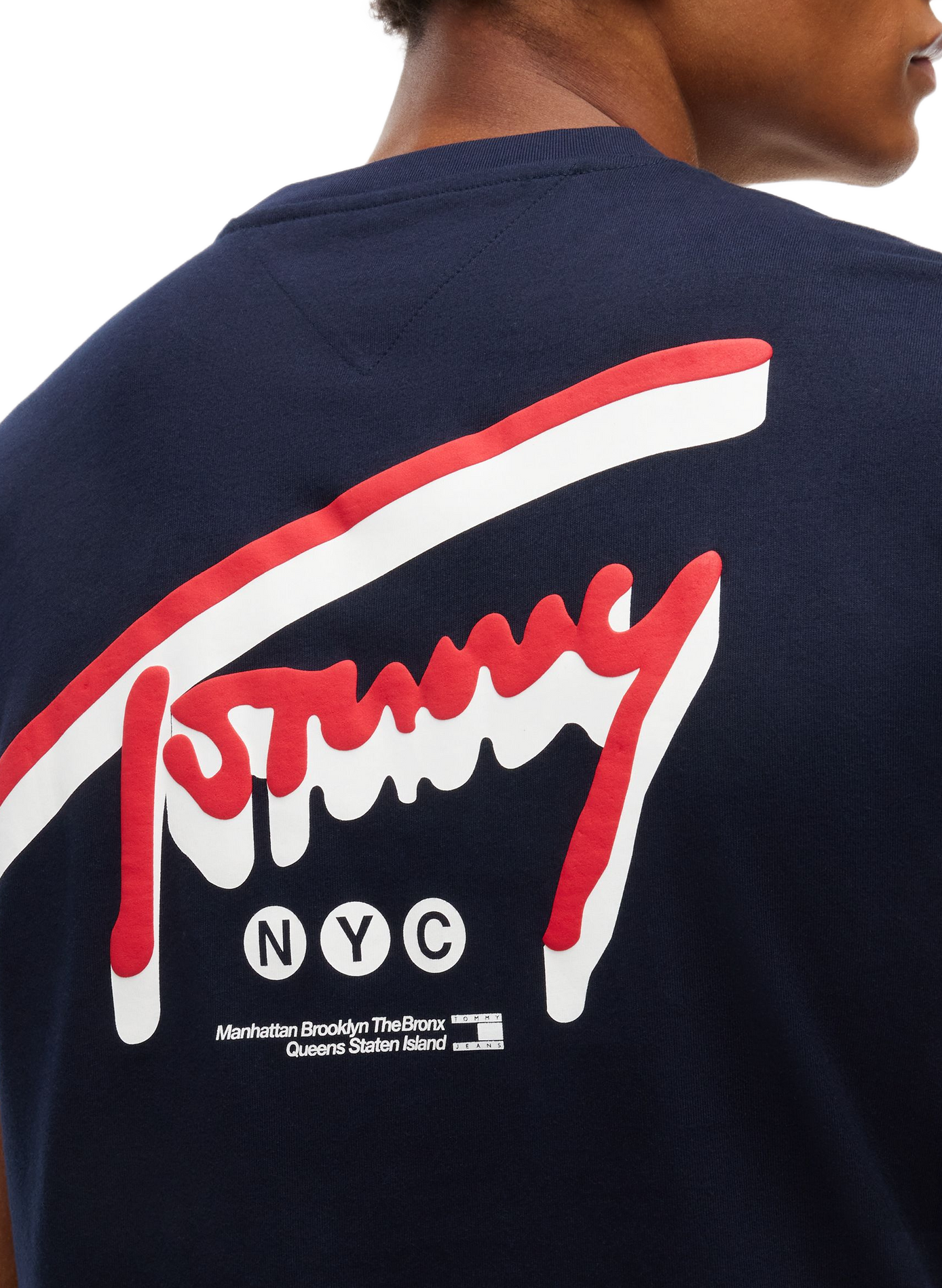 T-shirt droit col rond sérigraphié TOMMY HILFIGER Bleu