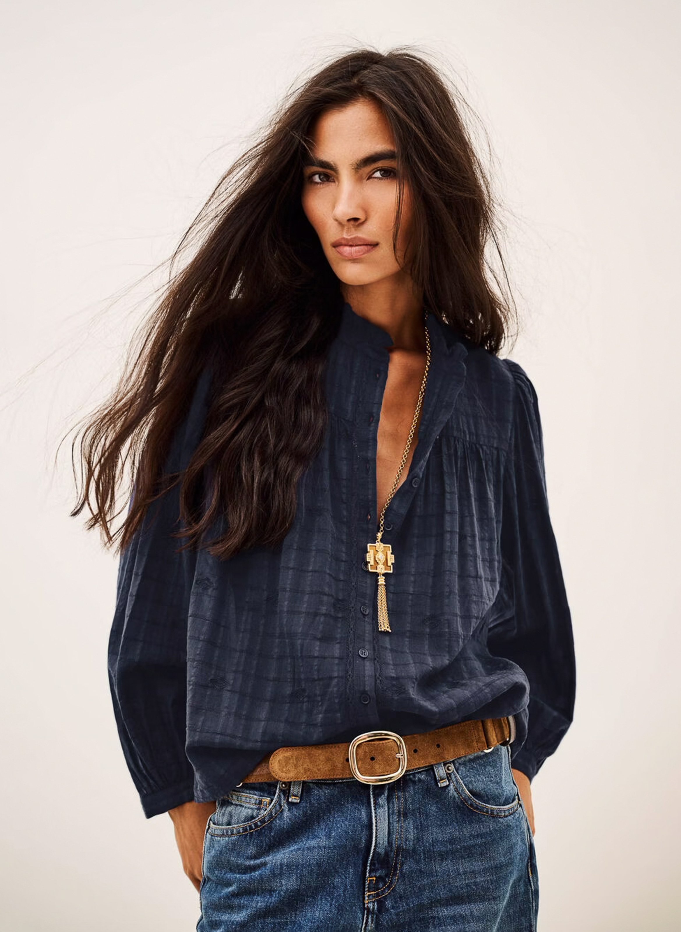 Ruime blouse van gemengd katoen melody BA&SH Blauw