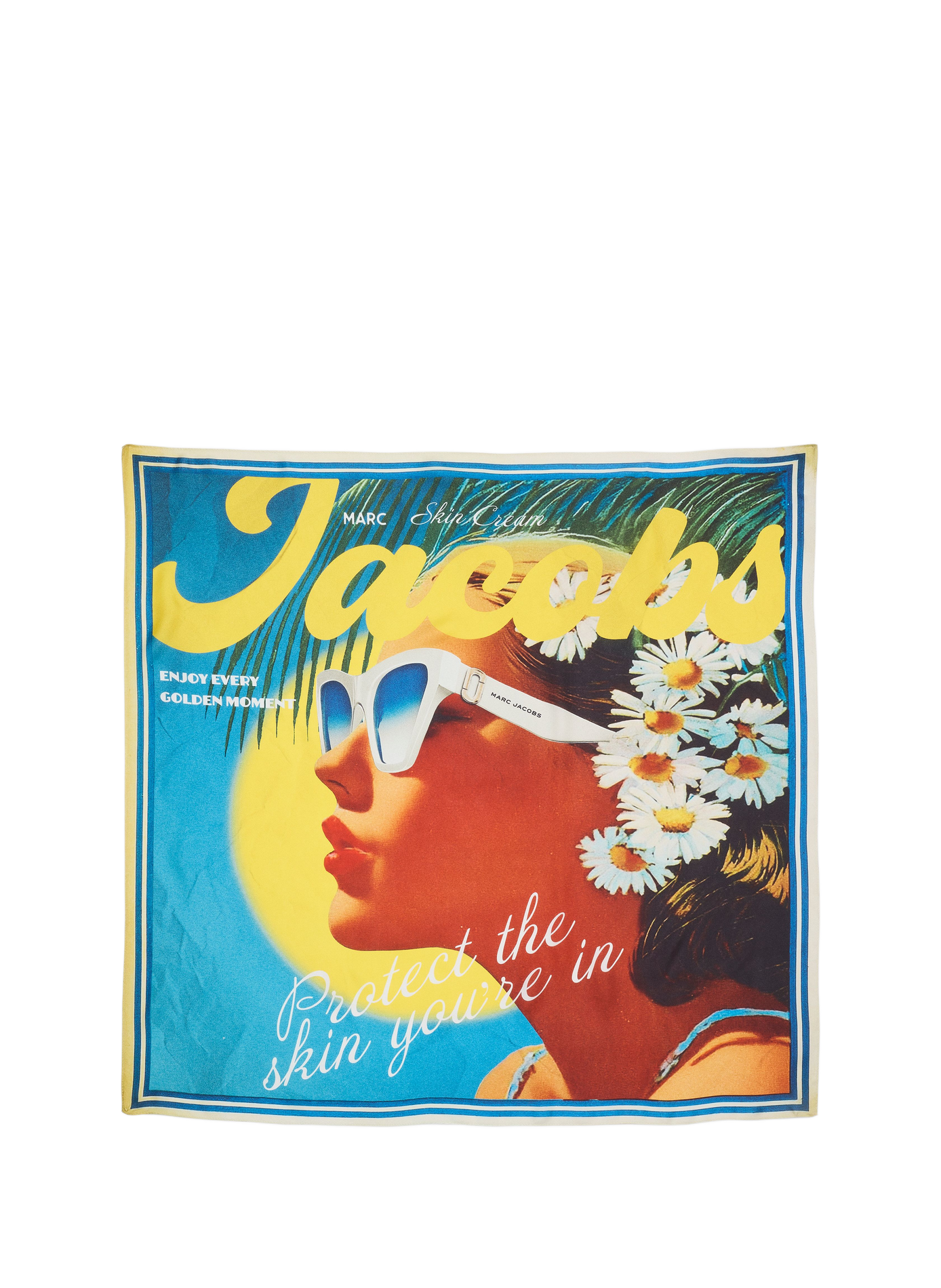 Foulard Sun Poster en soie MARC JACOBS Blanc