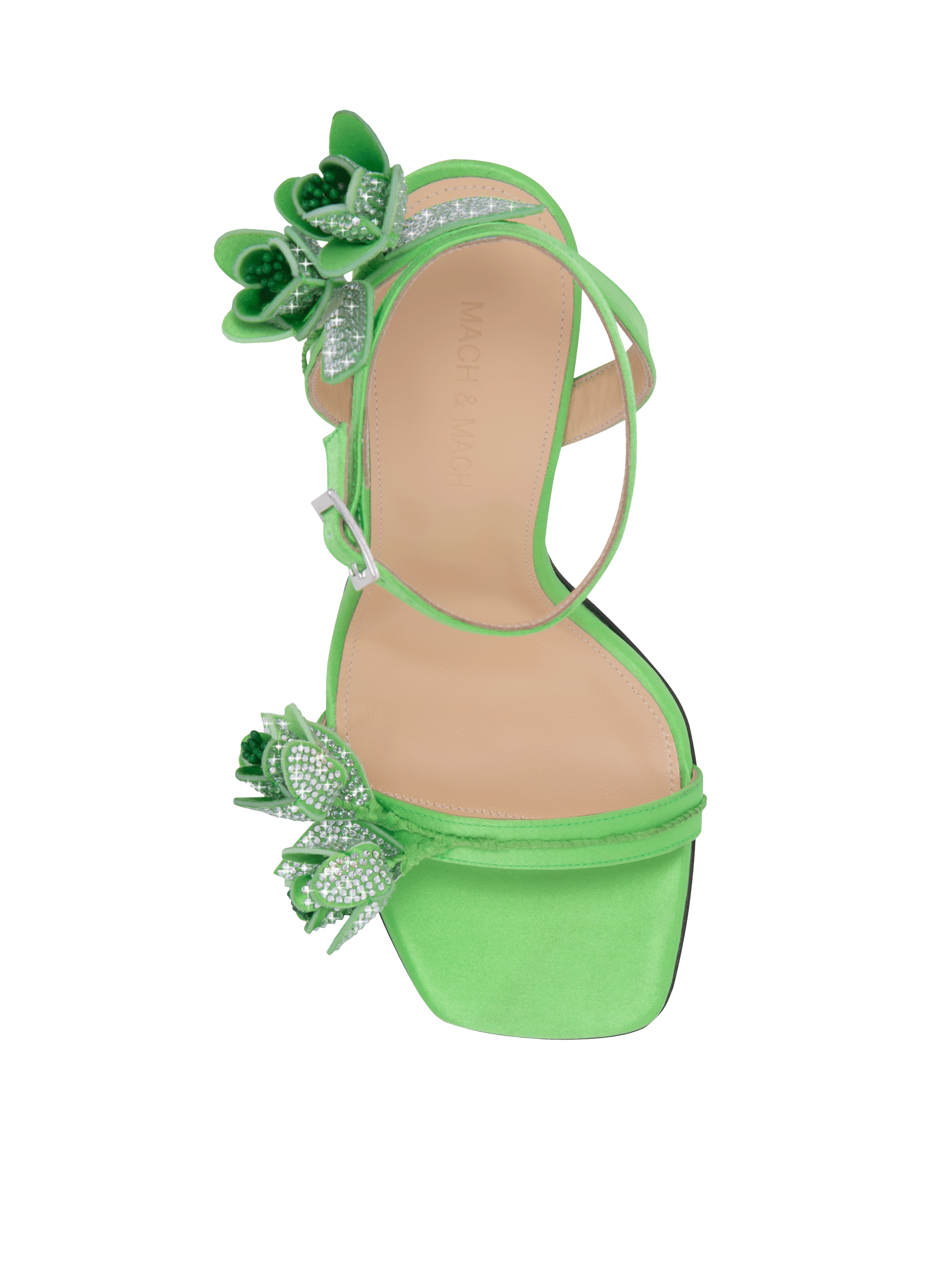 Sandales à talon en soie MACH &amp; MACH Vert