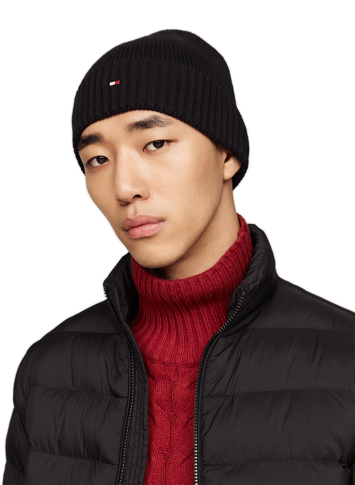 Cotton beanie TOMMY HILFIGER Black