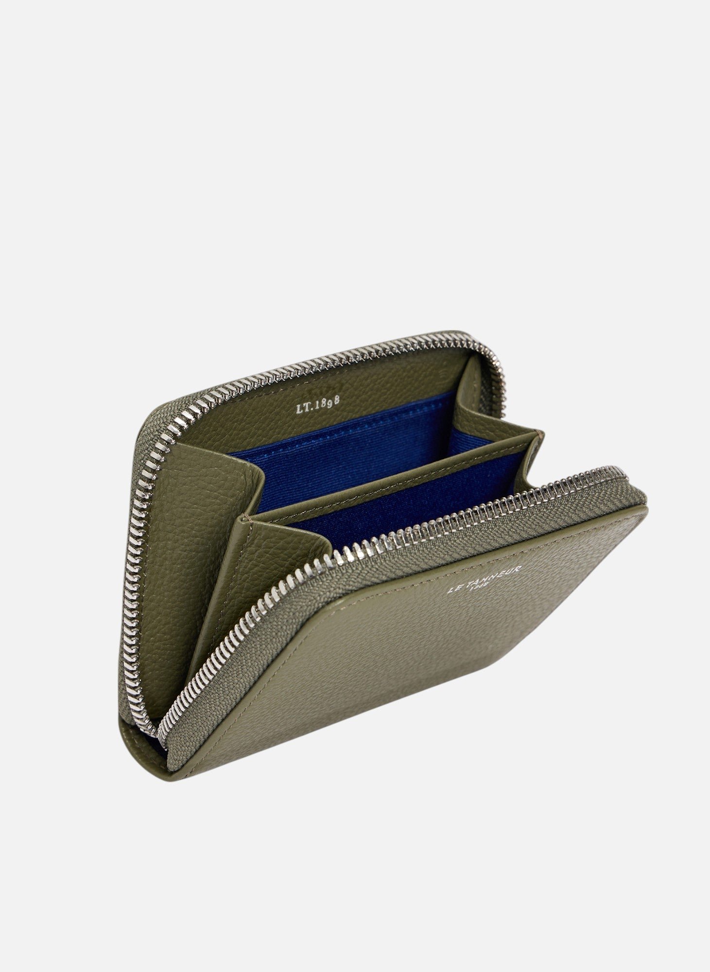 Porte monnaie emilie en cuir grainé LE TANNEUR Vert