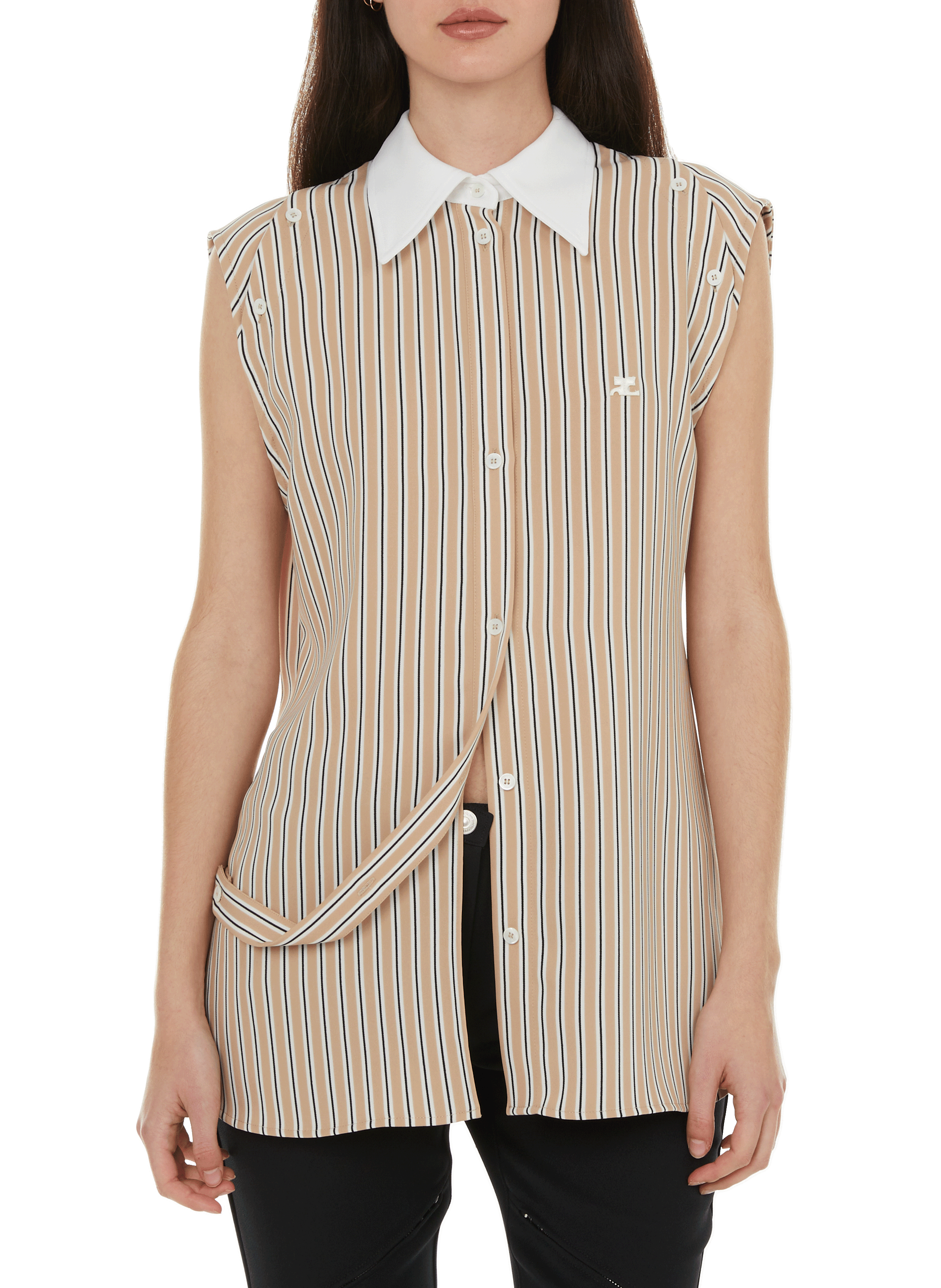 Chemise rayées  COURRÈGES Beige