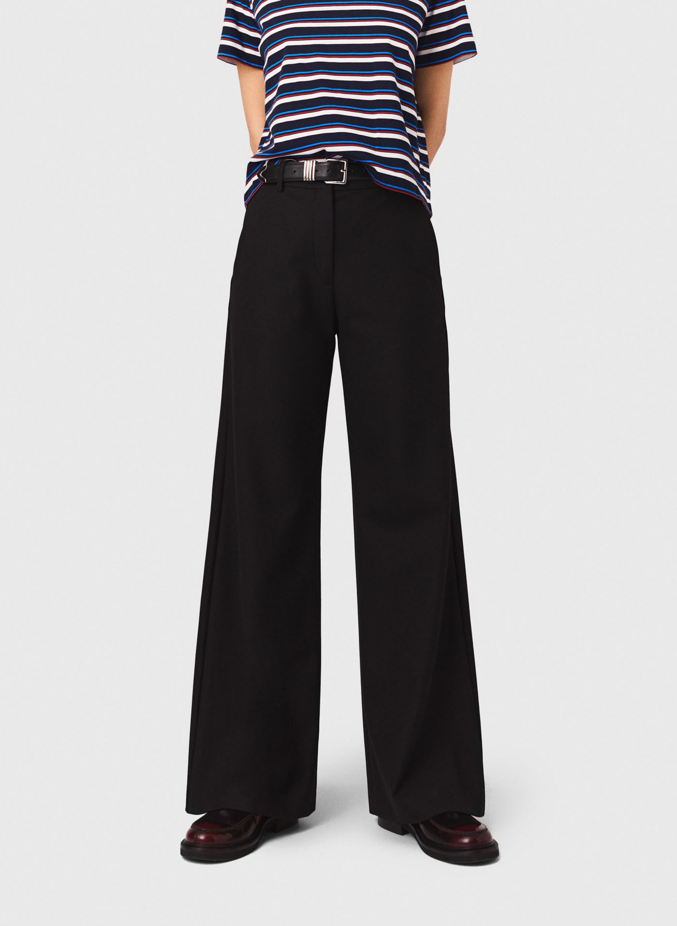 Pantalon de tailleur large MAJE Bleu