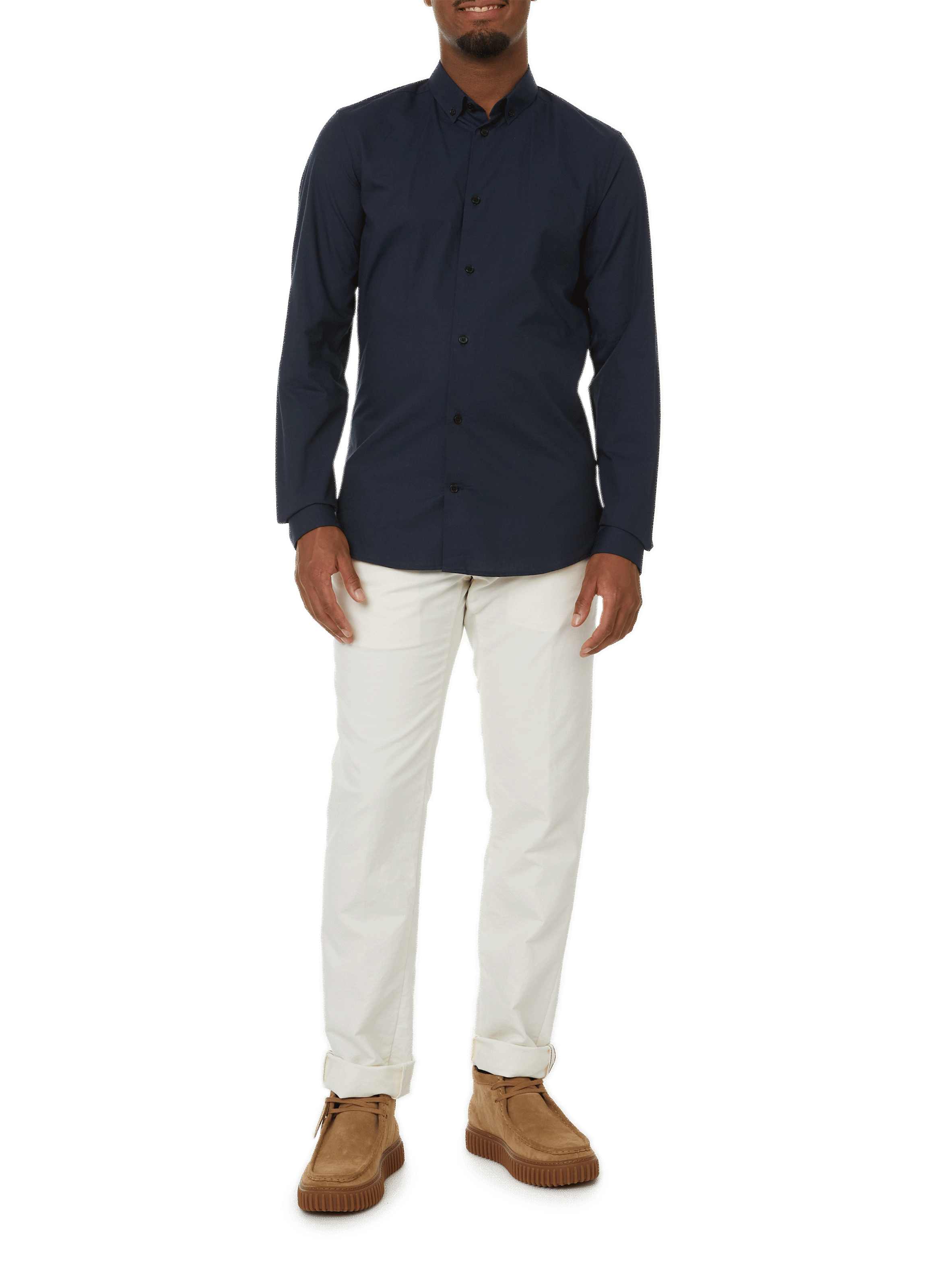 Plain cotton shirt AU PRINTEMPS PARIS Blue