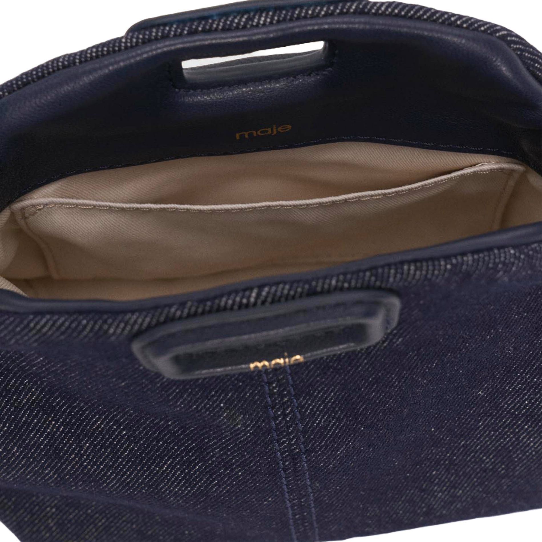 Sac bandoulière en denim de coton miss m MAJE Bleu