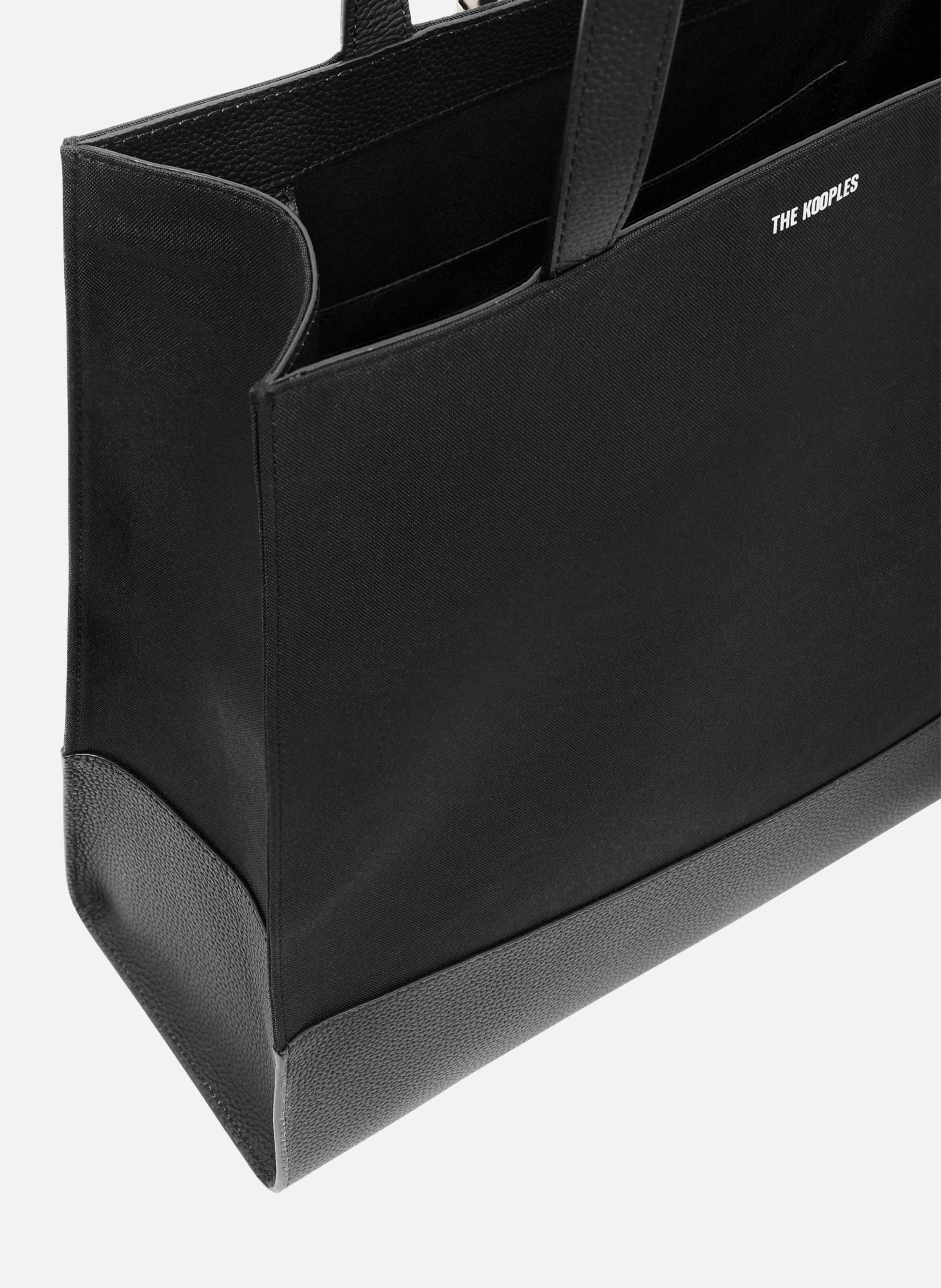 Tote bag en canvas et cuir grainé THE KOOPLES Noir
