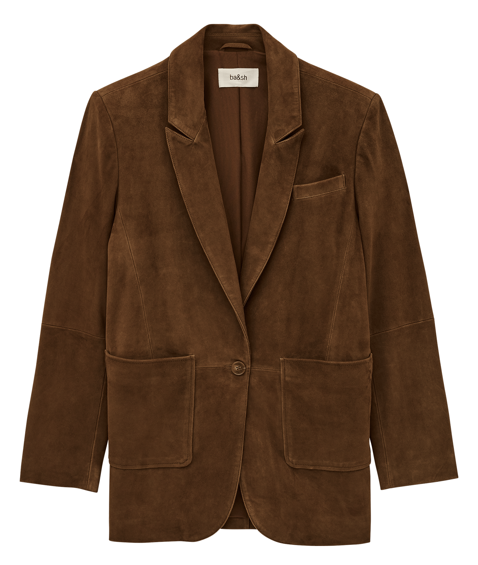 Veste de tailleur en cuir mosty BA&SH Marron