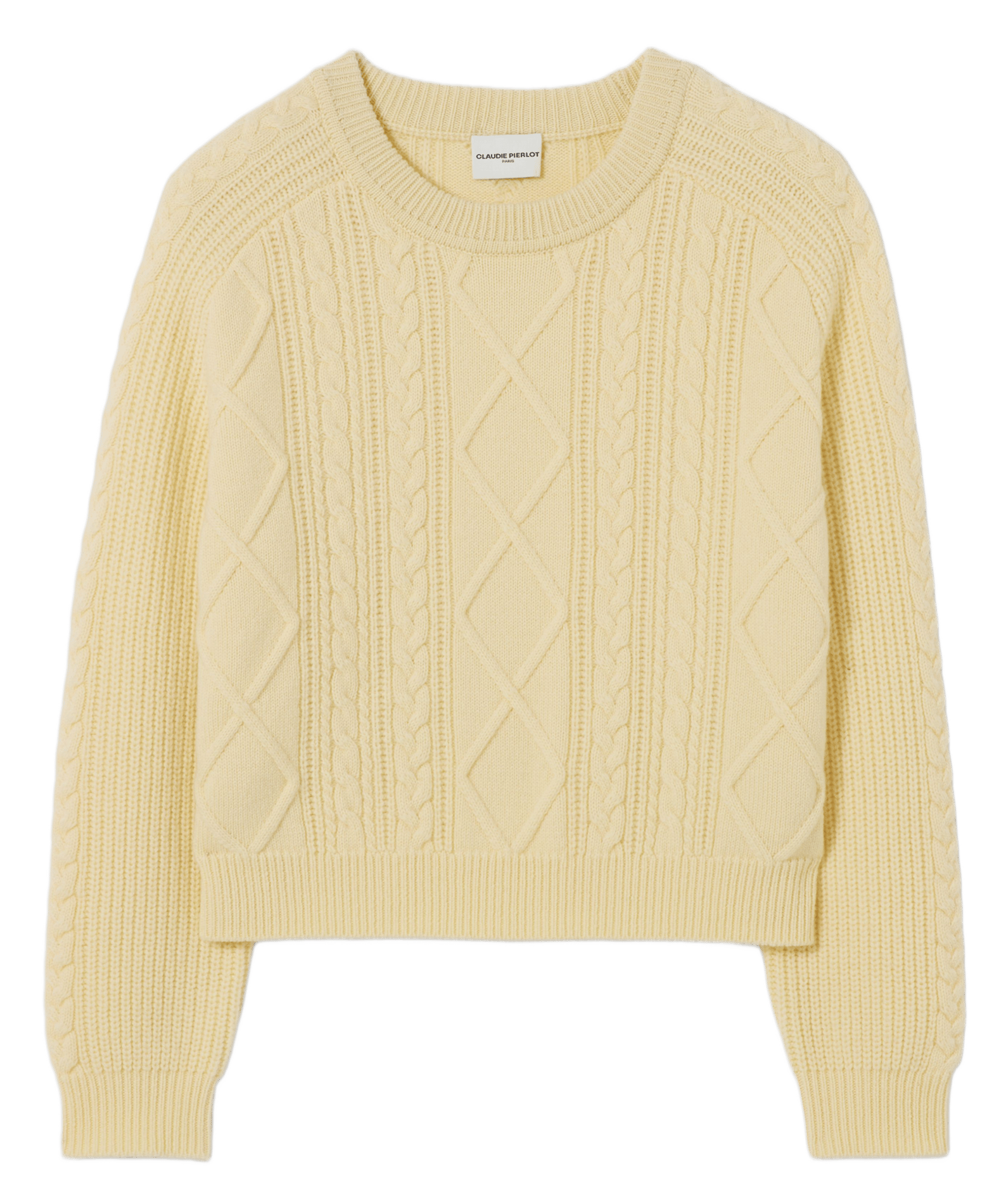 Pull col rond en laine mélangée mirsada CLAUDIE PIERLOT Jaune