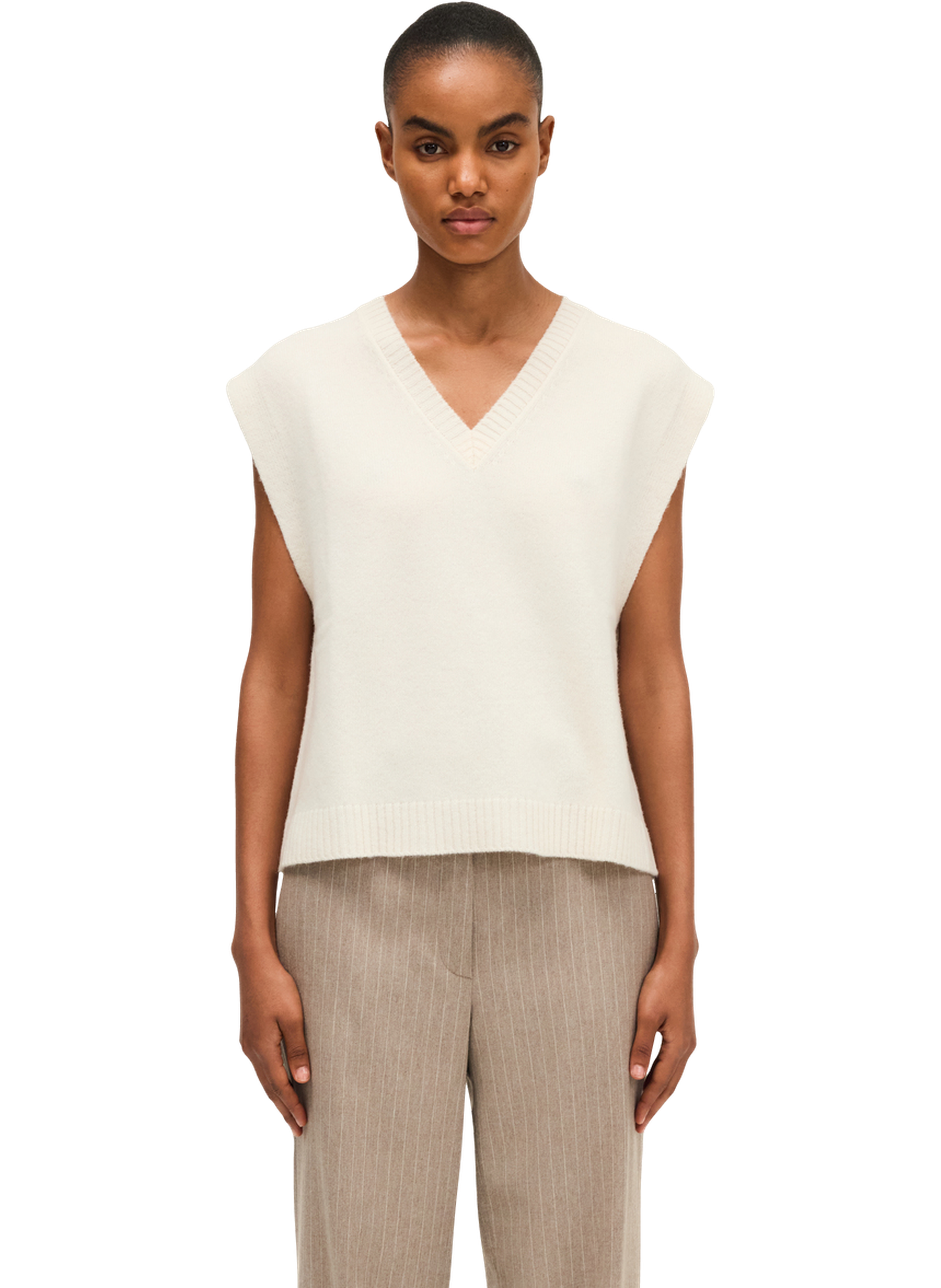 PABLO Pull sans manche en laine - enide Beige