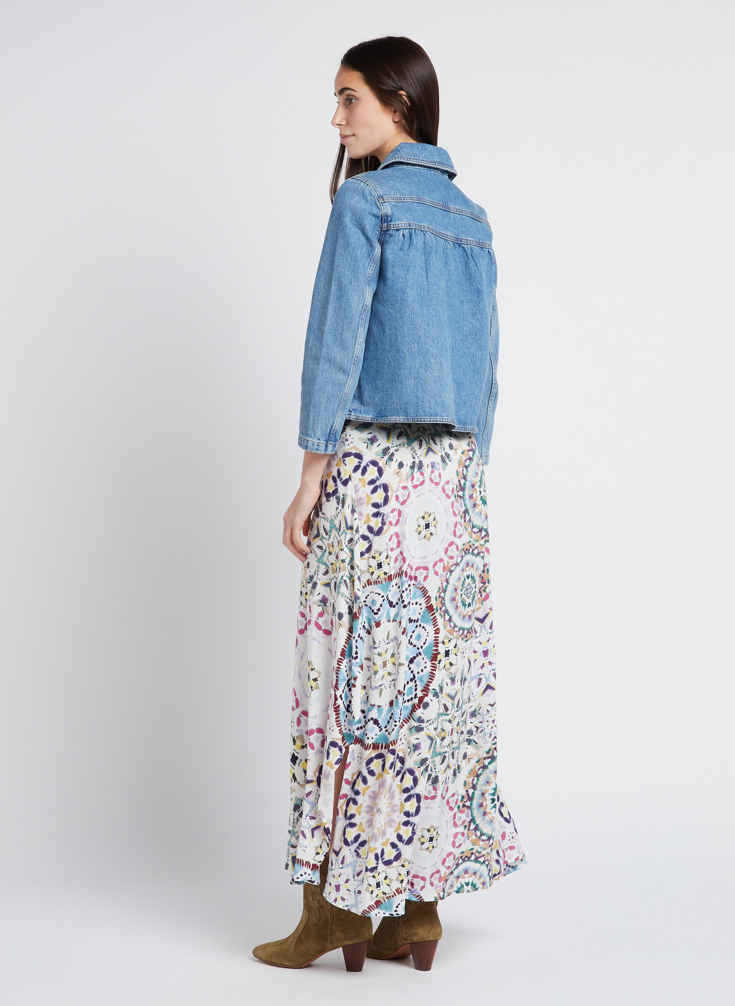 Veste courte en denim délavé tiny BA&SH Bleu