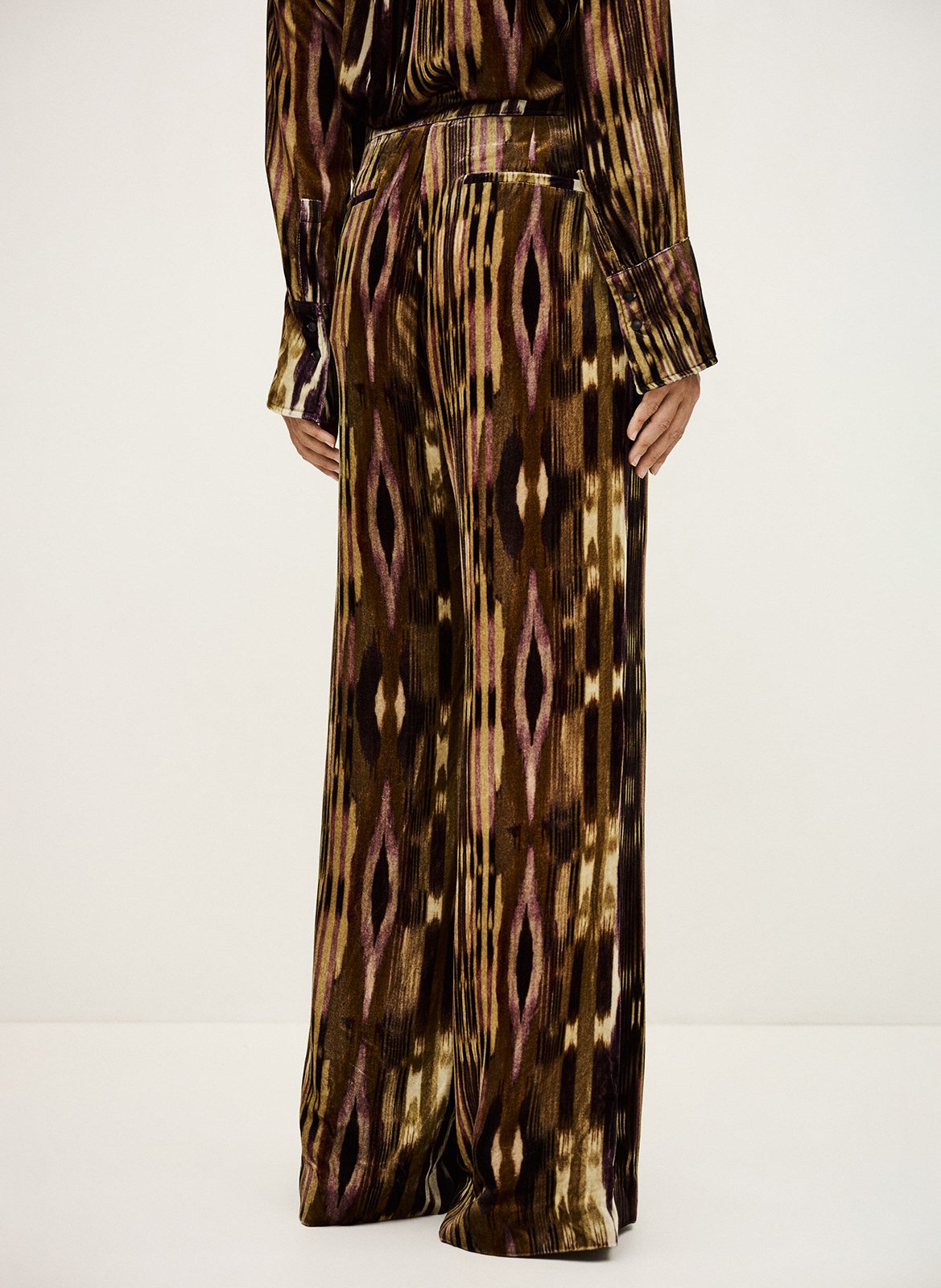 Pantalon large imprimé velvo BA&SH Kaki