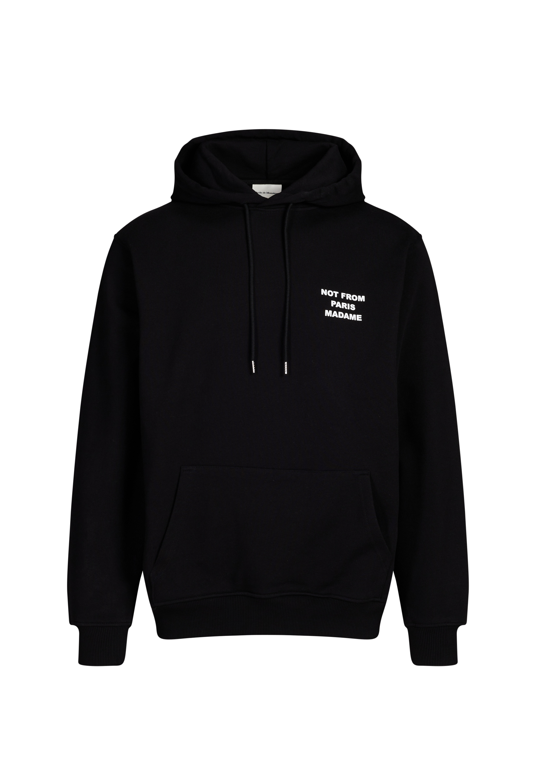 DROLE DE MONSIEUR Oversized Slogan Cotton Fleece Hoodie Black